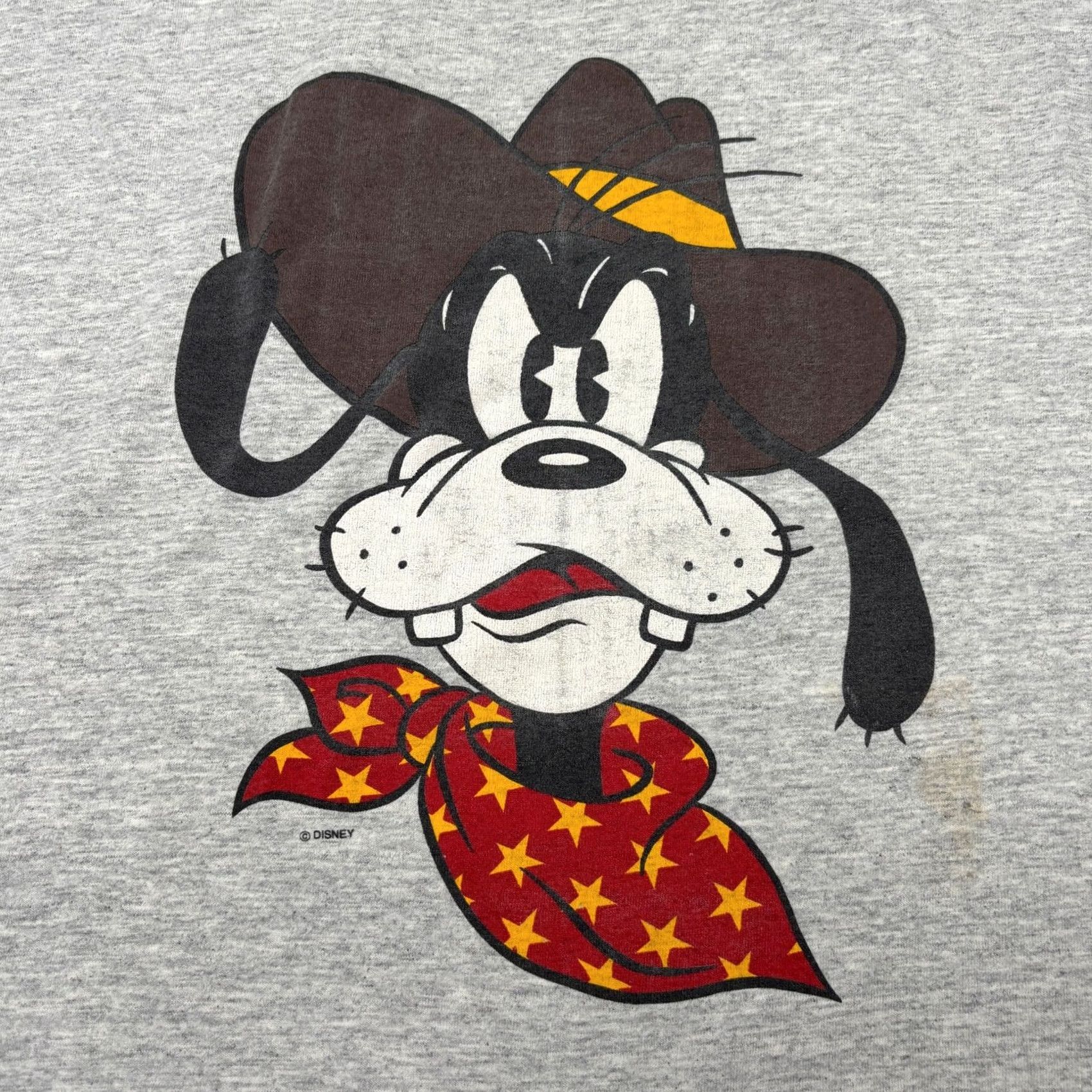 Disney VINTAGE Goofy Western Cowboy Disney Tee Shirt Long Sleeve Mock Neck XL Mens Rare 80s Gray Size US XL / EU 56 / 4 - 3 Thumbnail