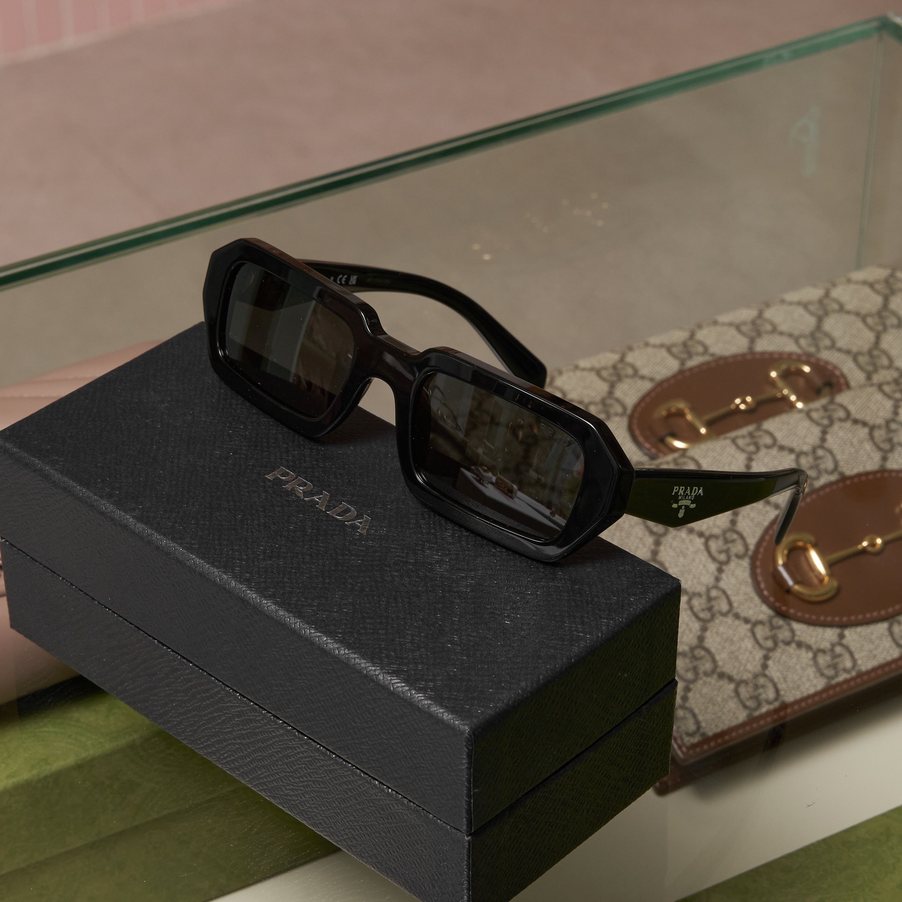 Prada PRADA A12S 16K08Z Sunglasses BLACK Size ONE SIZE - 1 Thumbnail