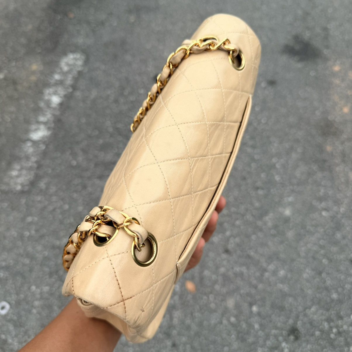 Chanel Chanel Medium Flap Beige Timeless Classic Vintage Shoulder Size ONE SIZE - 7 Thumbnail