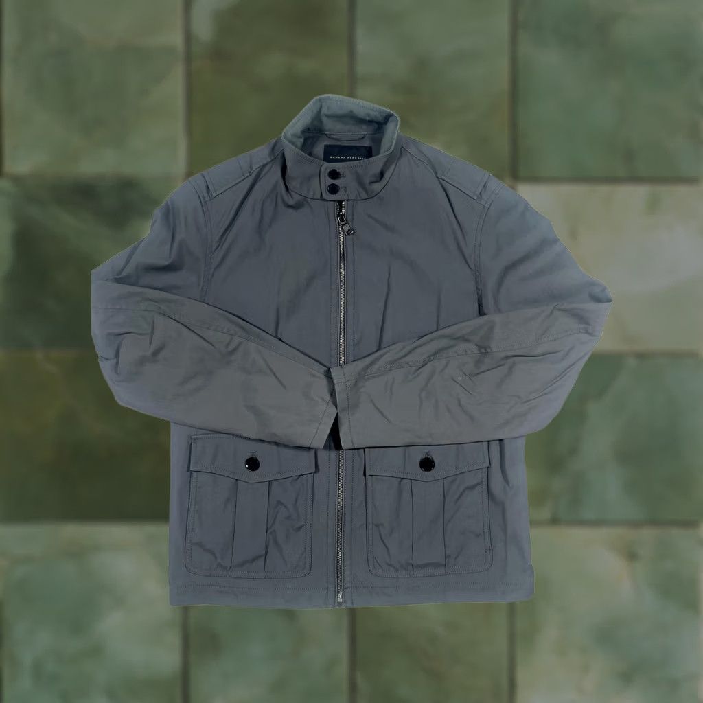 Banana Republic Banana Republic Jacket Mens M Gray Military Nylon Polyester Lined Full Zip Pockets Stand Collar Short Size US M / EU 48-50 / 2 - 1 Thumbnail