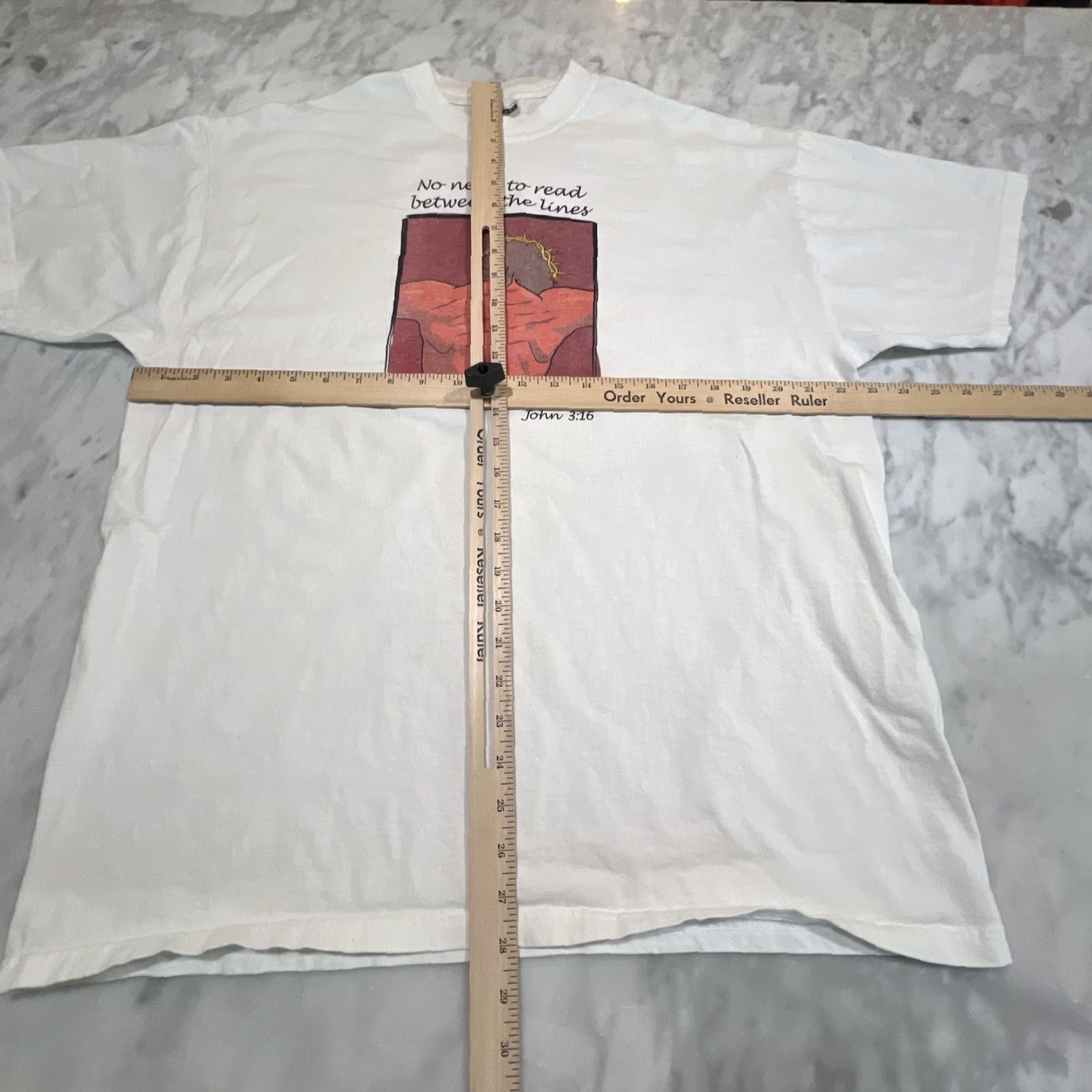Jerzees VINTAGE JERZEES Jesus T-Shirt XL Men White Biblical John 3:16 Graphic Crew Neck Short Sleeve Size US XL / EU 56 / 4 - 5 Thumbnail