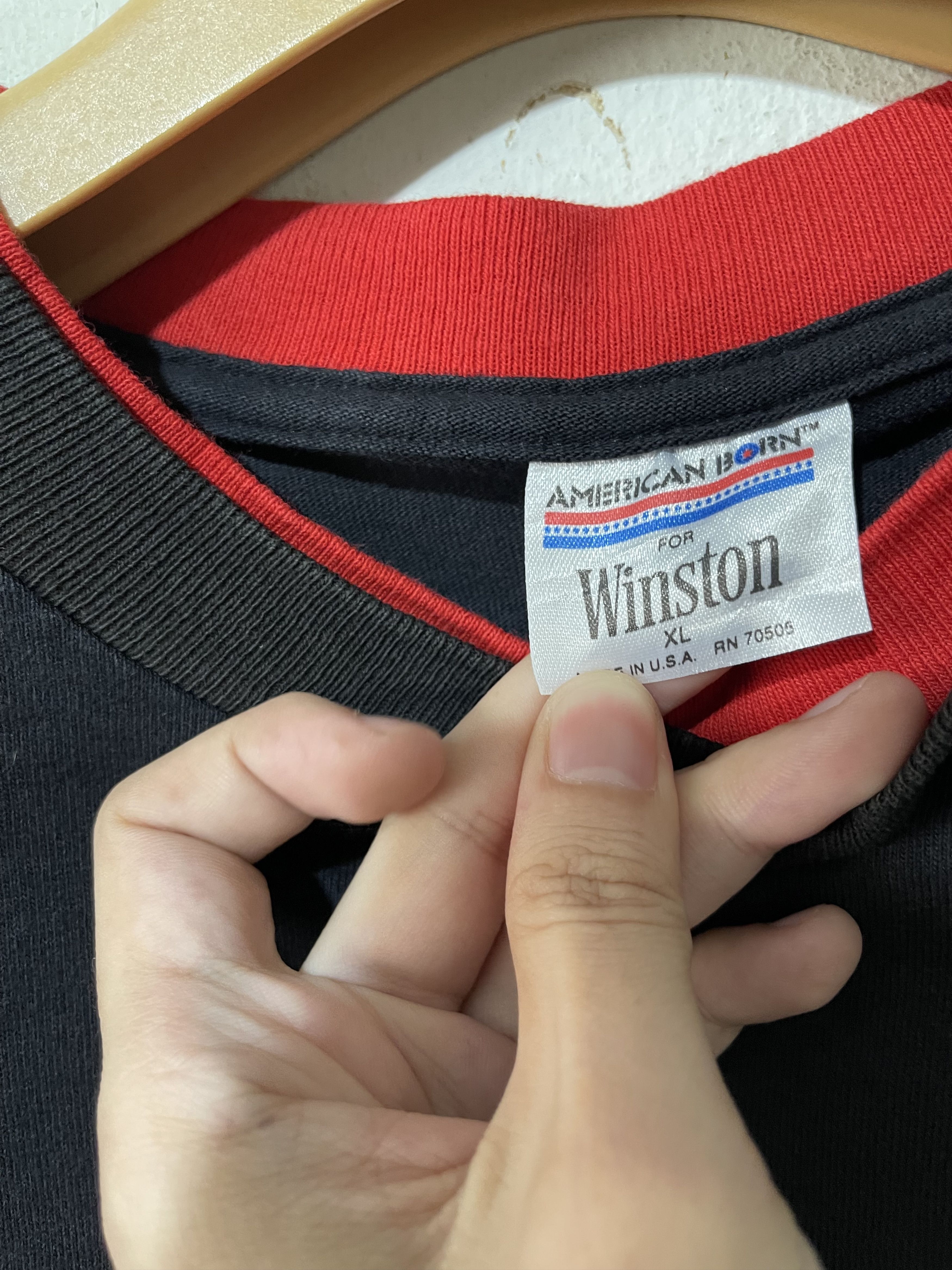 Marlboro × Vintage Vintage 90s Winston Racing Team Pocket Tee Size US XL / EU 56 / 4 - 6 Thumbnail
