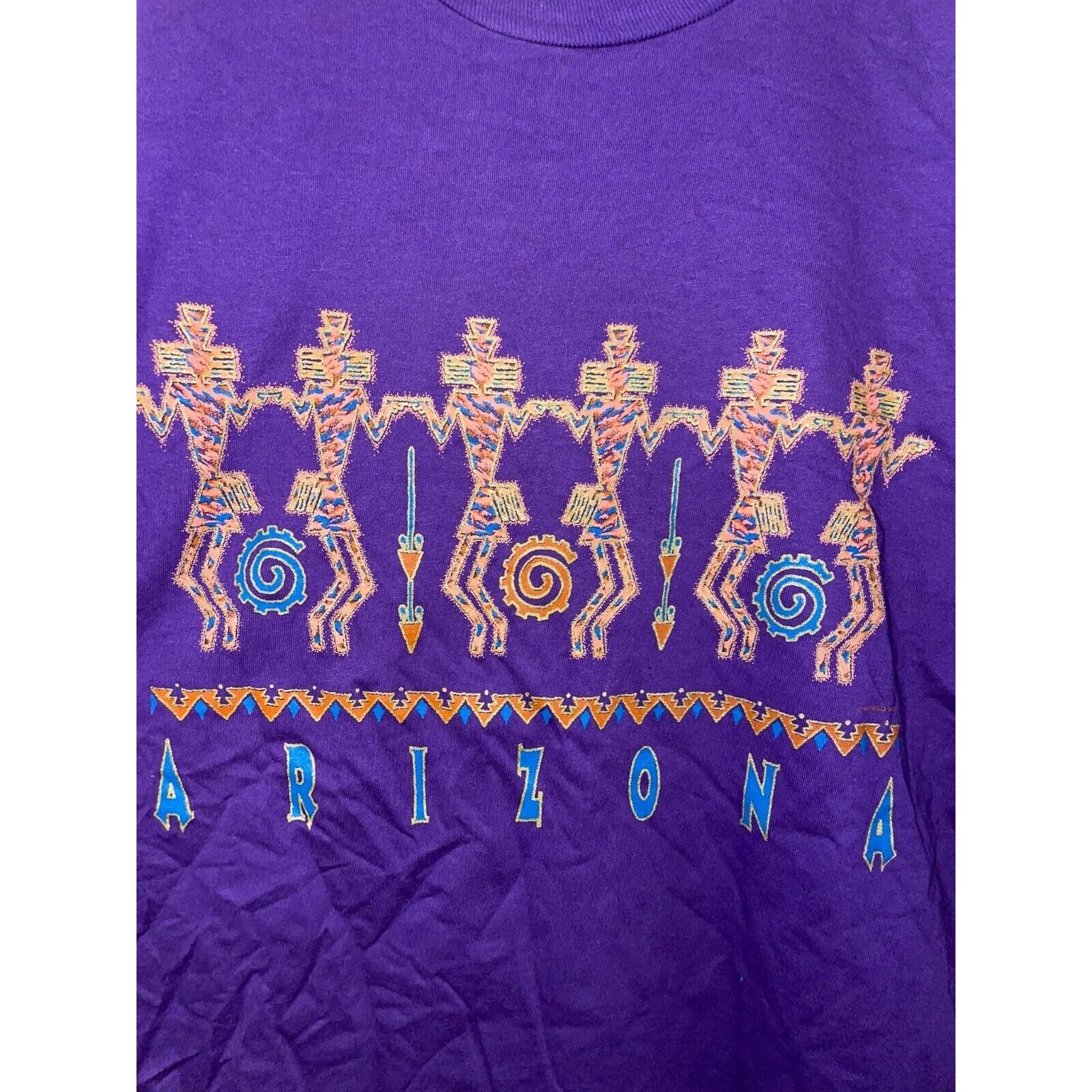 Jerzees Vintage Arizona Native Shirt American Purple Tee VTG 90s L Size US L / EU 52-54 / 3 - 2 Thumbnail