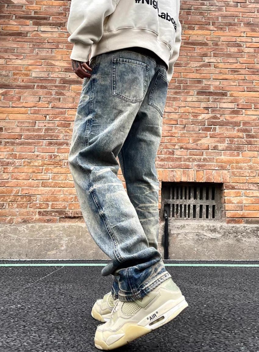 Japanese Brand Vintage washed ripple design rare jeans Size US 32 / EU 48 - 6 Thumbnail