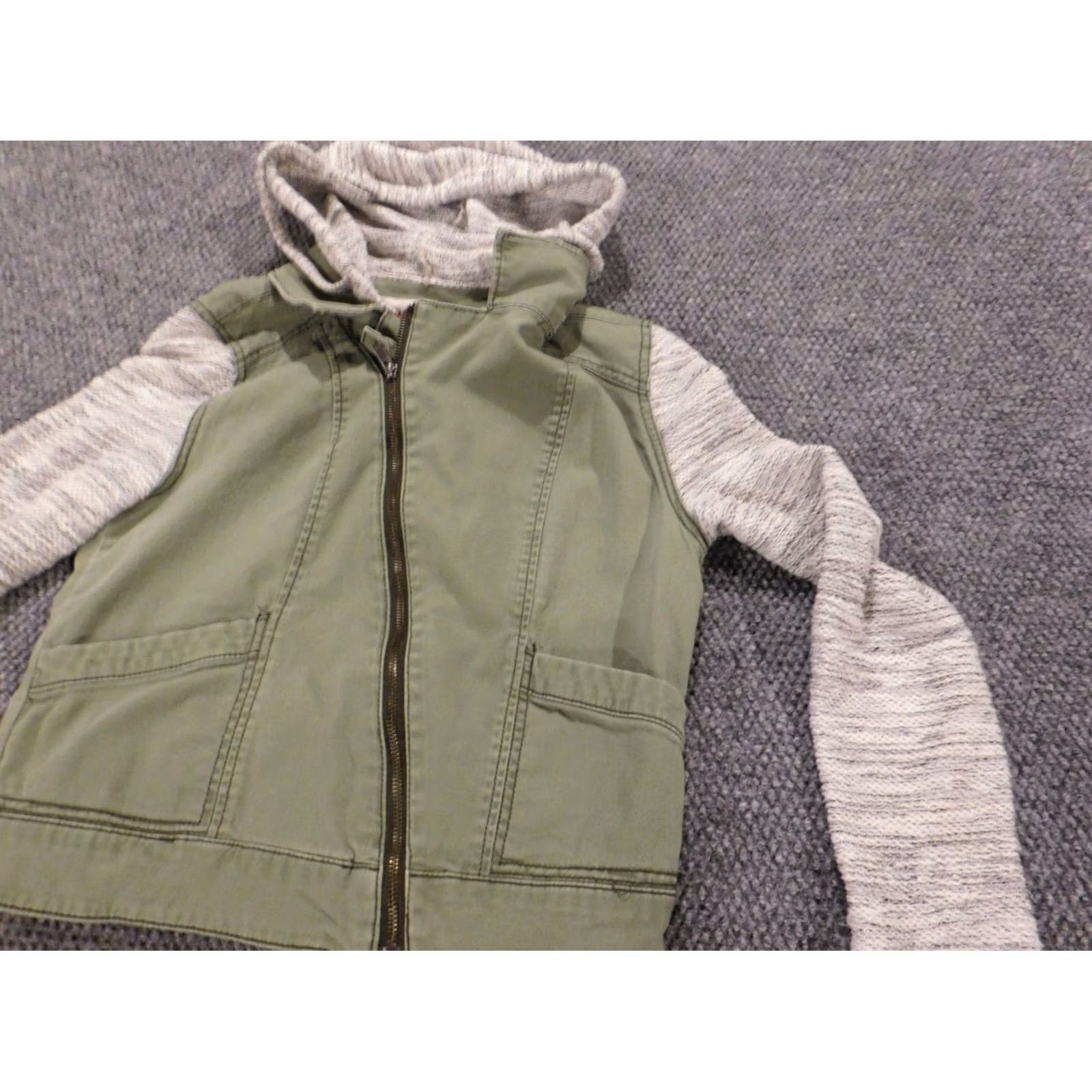 Mossimo Mossimo Womens Jacket Medium Green Full Zip stretch denim Casual Long Sleeve Solid Peanut Embroidered Peanuts 90s? Size M / US 6-8 / IT 42-44 - 4 Thumbnail