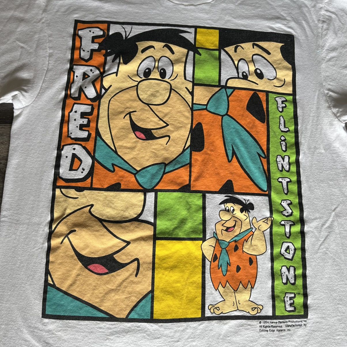 Vintage Vintage 1990s Fred Flintstone Hanna-Barbera Graphic T Shirt Size US L / EU 52-54 / 3 - 4 Thumbnail