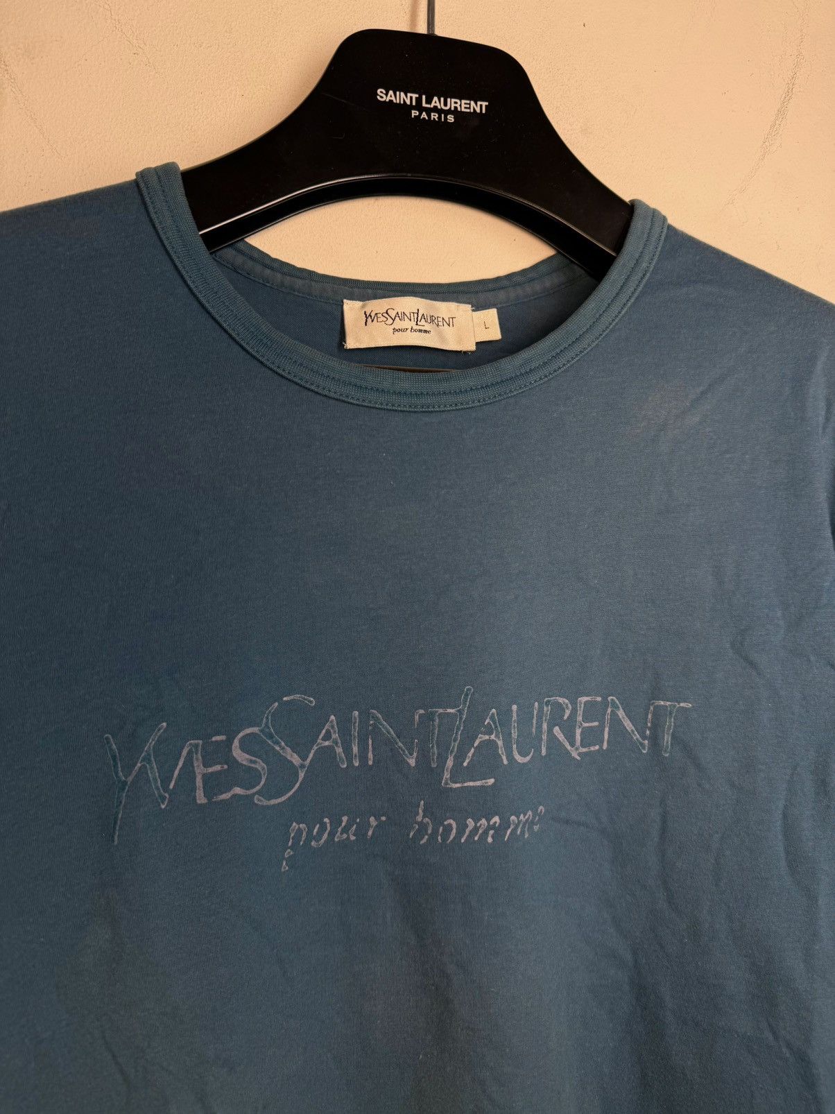 Yves Saint Laurent Big Logo YSL Longsleeve Blue Shirt Vintage Sweatshirt Size US M / EU 48-50 / 2 - 8 Thumbnail
