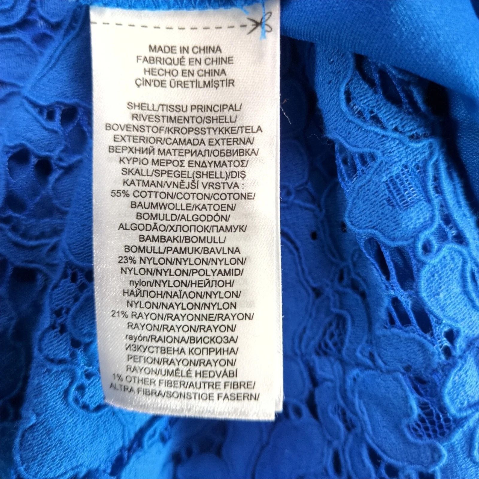 Ralph Lauren LRL Ralph Lauren Blue Crochet Lace Sheath Mini Dress Sz 2P Size XS / US 0-2 / IT 36-38 - 5 Thumbnail