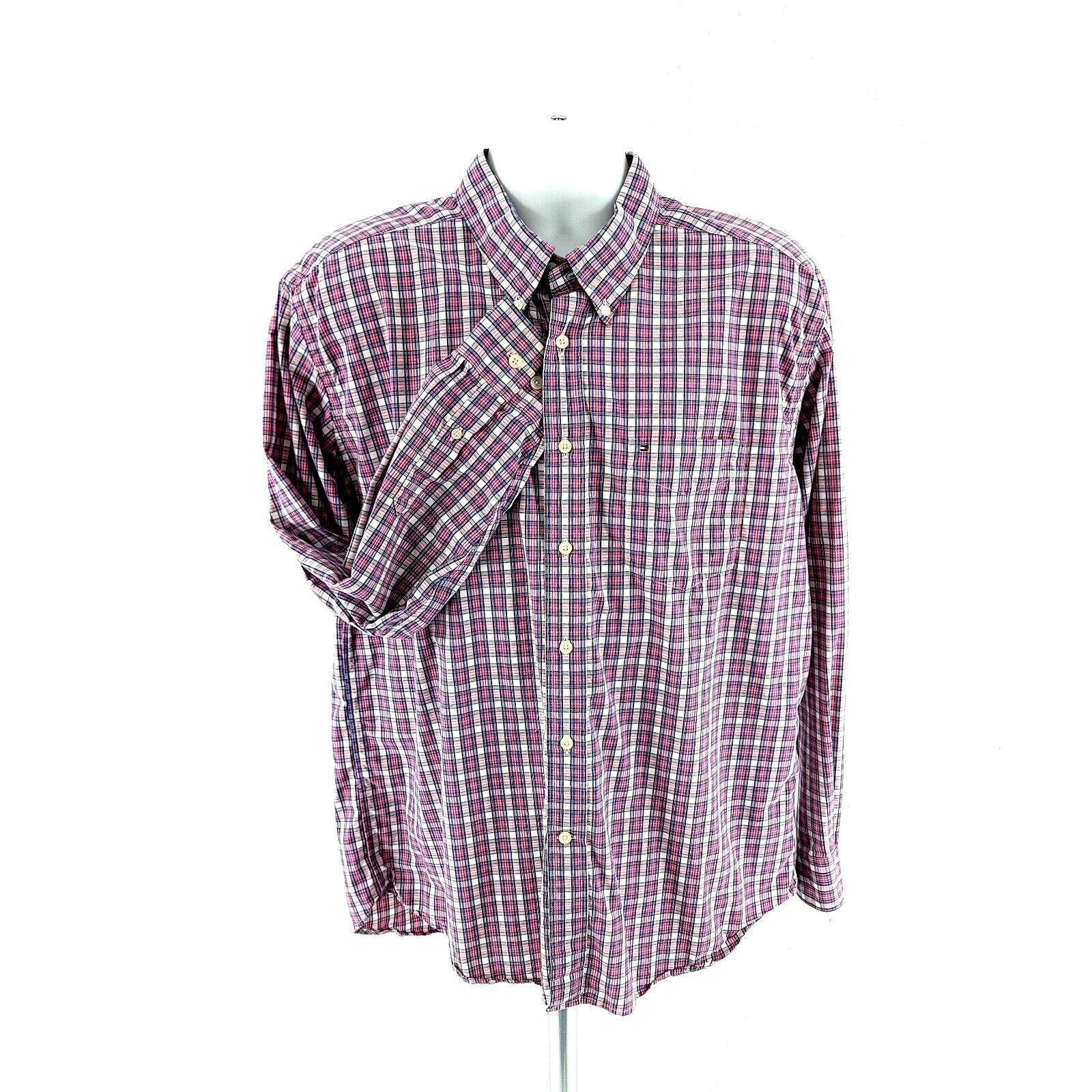 Tommy Hilfiger Tommy Hilfiger Blue Pink Plaid XL Collard Pocket Front Butto Size US XL / EU 56 / 4 - 4 Thumbnail