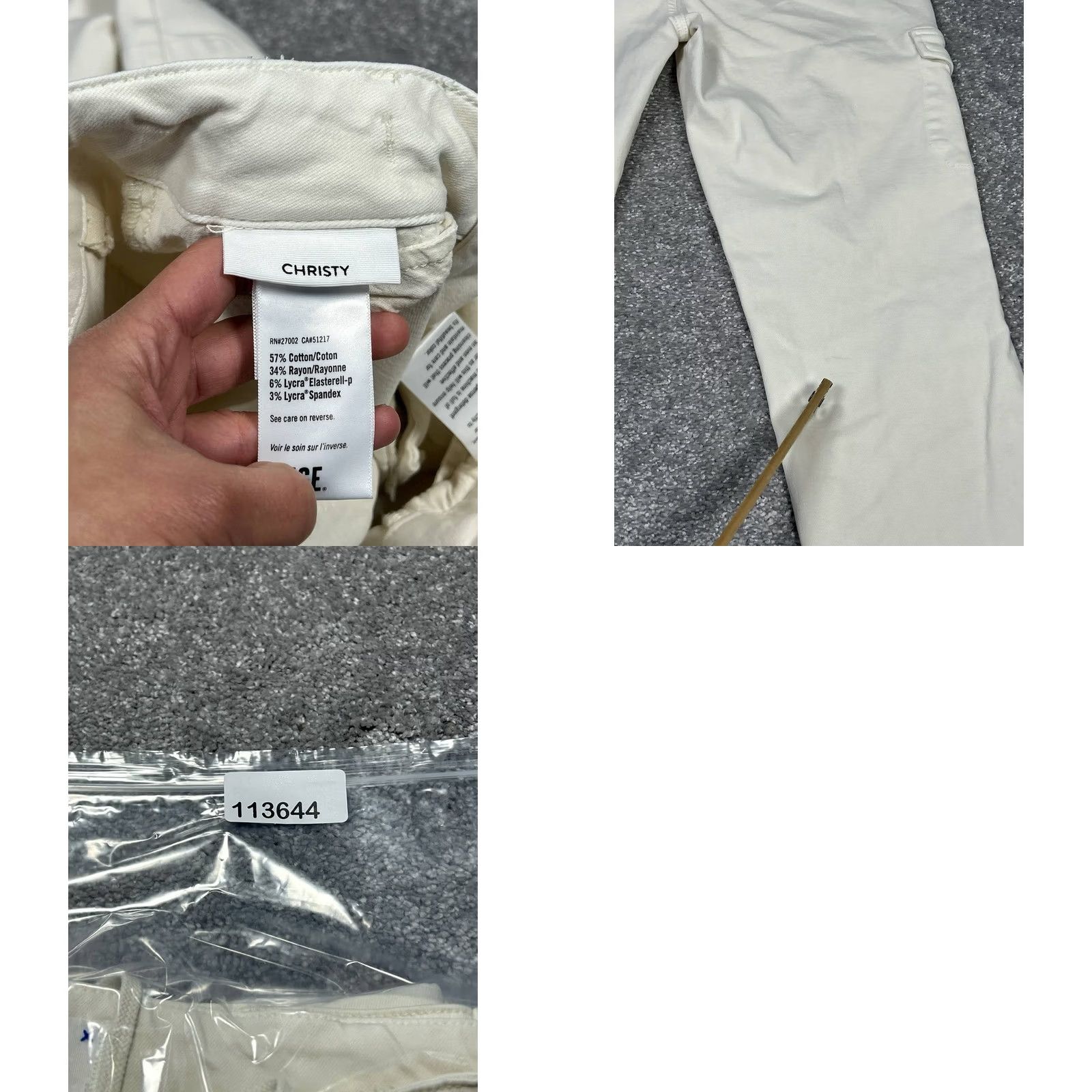 Paige Paige Christy Cargo Pants Womens 27 Cream Cotton Mid Rise Ankle Cuffed Tapered Size 27" / US 4 / IT 40 - 8 Thumbnail