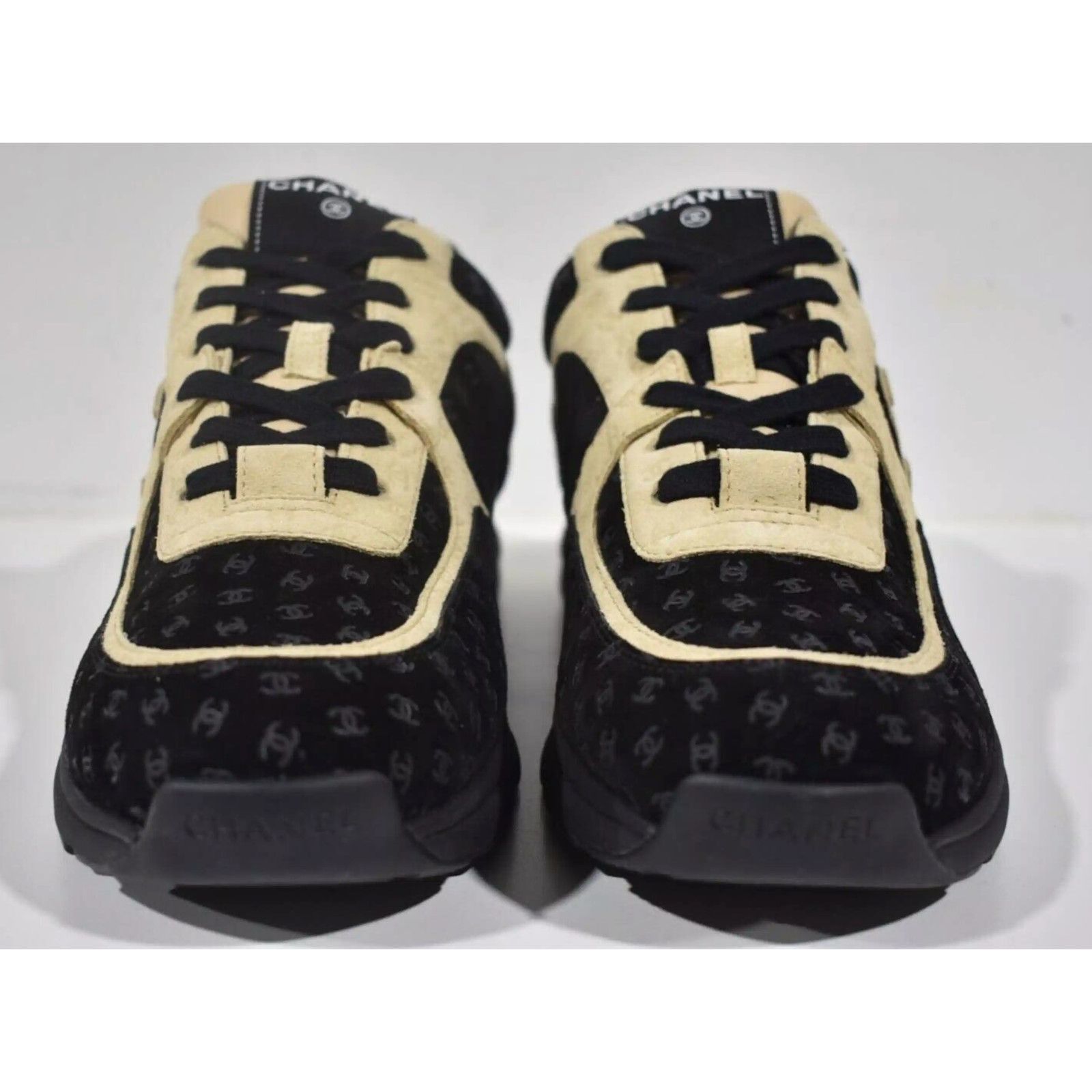 Chanel Chanel Suede CC Logo Low Top Lace Up Trainer Sneaker 44 11 Size US 11 / EU 44 - 4 Thumbnail