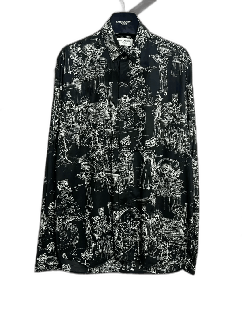Saint Laurent Paris Saint Laurent Artist Printed Sheer Shirt Size US M / EU 48-50 / 2 - 1 Thumbnail