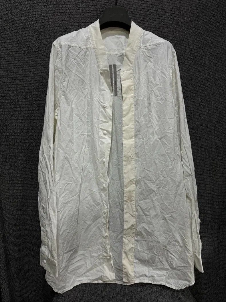 Rick Owens 15fw Collarless White Shirt .