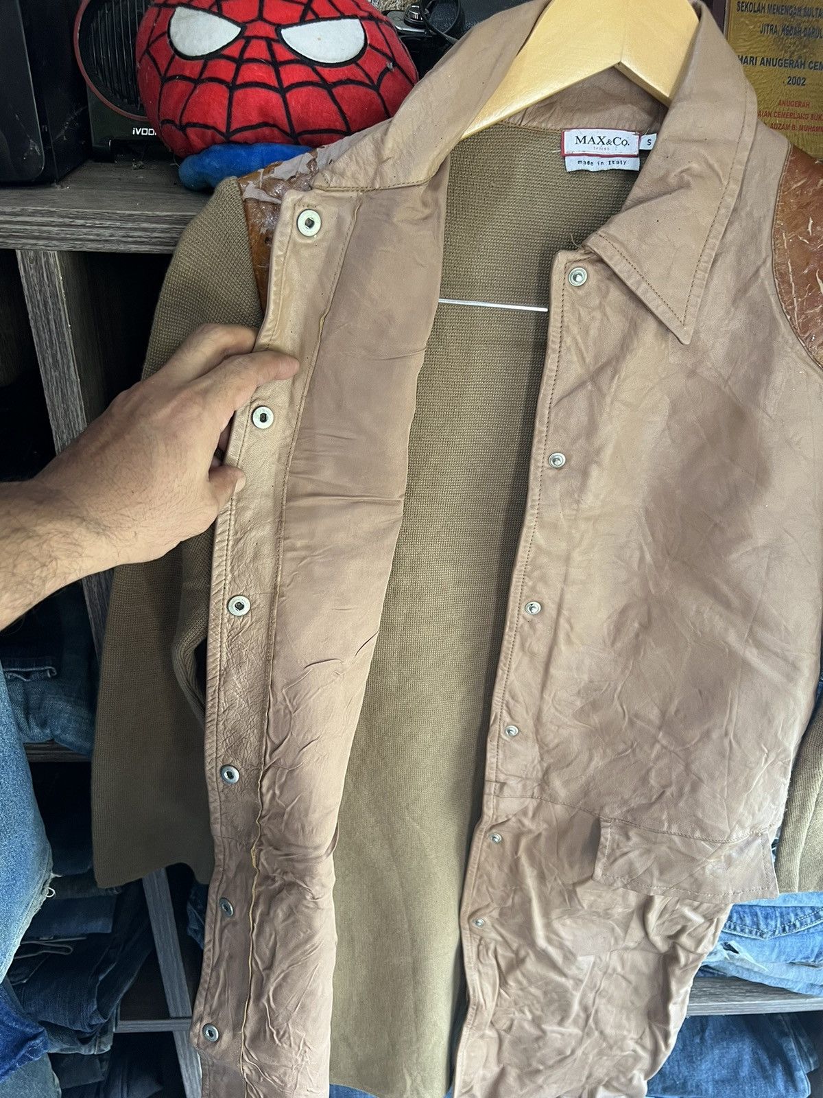 MAX&Co. 🔥Made in Italy Max & Co. Tricot Goat Leather Jacket Size S / US 4 / IT 40 - 10 Thumbnail