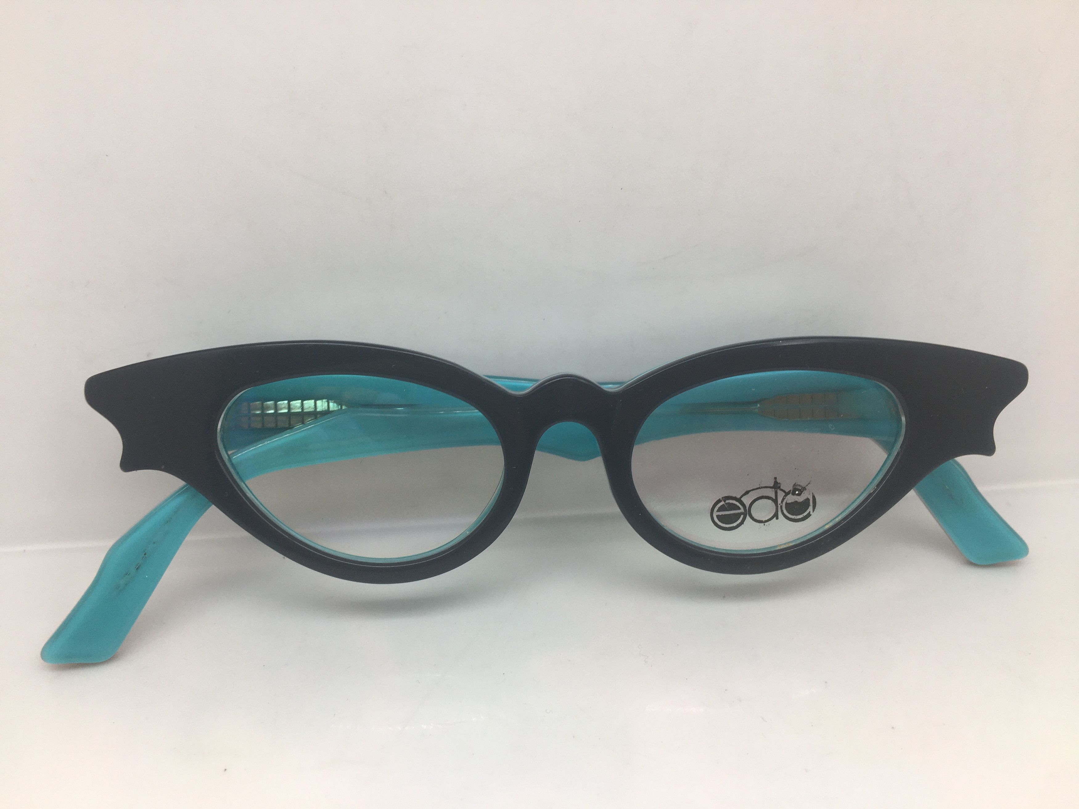 Other eda Black Blue Cateye Eyeglasses Frame Diva Girls Size ONE SIZE - 6 Thumbnail