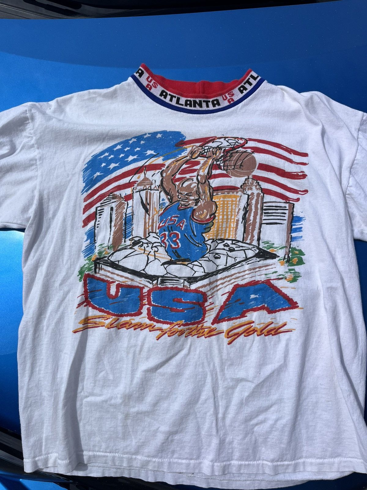 Vintage Vintage Dream Team USA 1996 Basketball Oversized RARE Print Size US XL / EU 56 / 4 - 1 Thumbnail