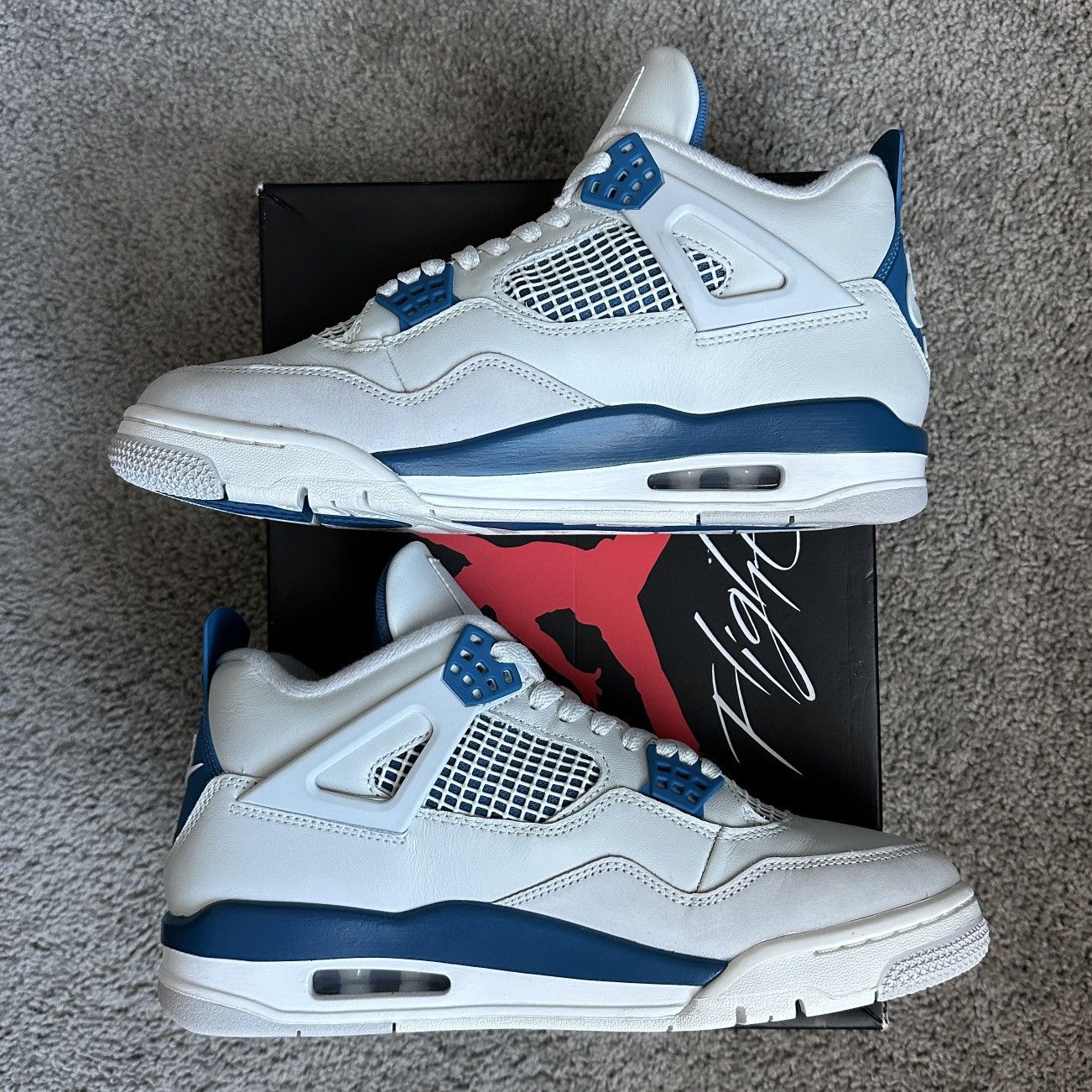 Jordan Brand × Nike Air Jordan Retro 4 Military Blue 2024 Release Size US 9 / EU 42 - 2 Thumbnail