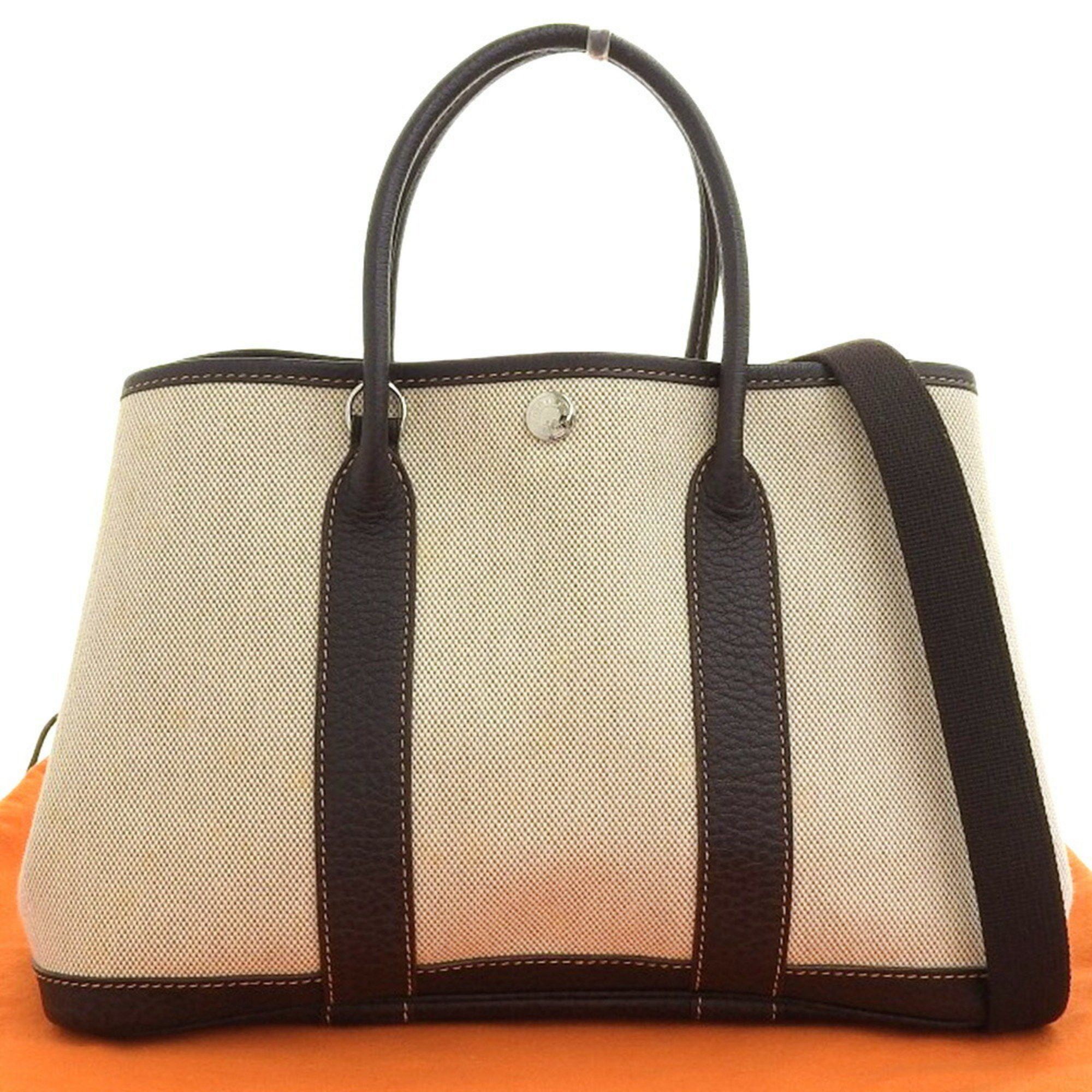 Hermes Hermes Garden 30 TPM □H stamped hand tote bag Toile Officier/Buffle Maroon/Beige Size ONE SIZE - 1 Thumbnail