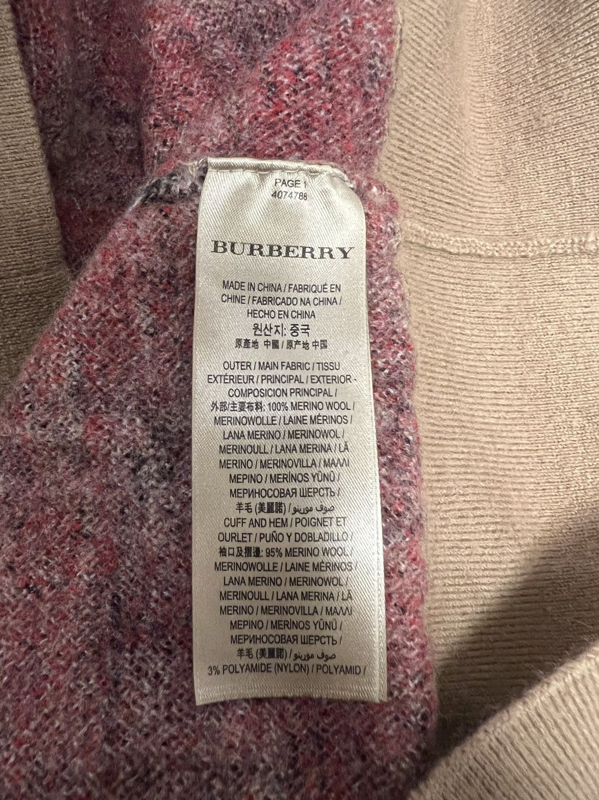 Burberry × Vintage Burberry Vintage Nova Check Scribble Sweater Size L Size L / US 10 / IT 46 - 4 Thumbnail