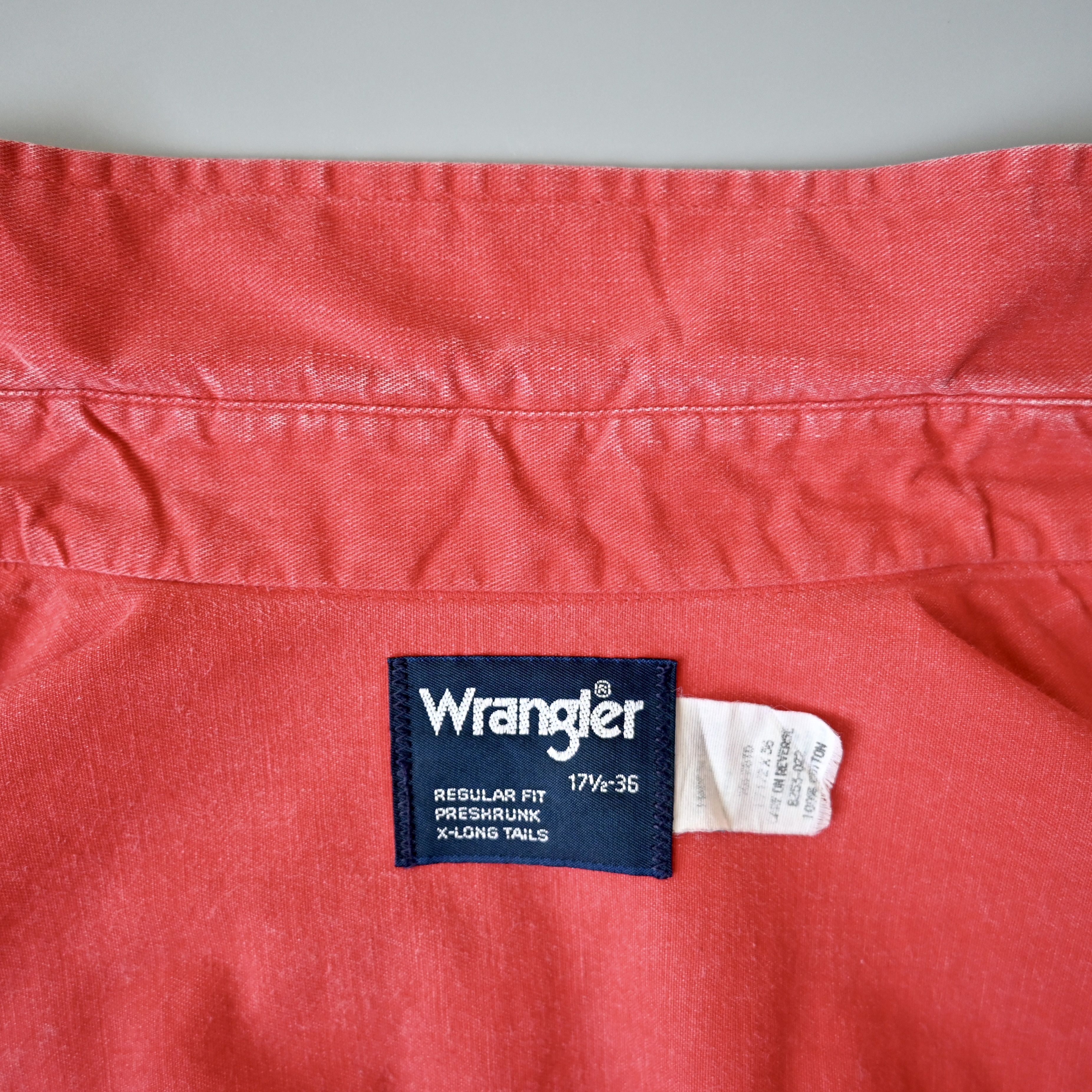 Vintage VTG Wrangler Brushpopper shirt Aztec Navajo poppy red 17.5 Size US XL / EU 56 / 4 - 10 Thumbnail
