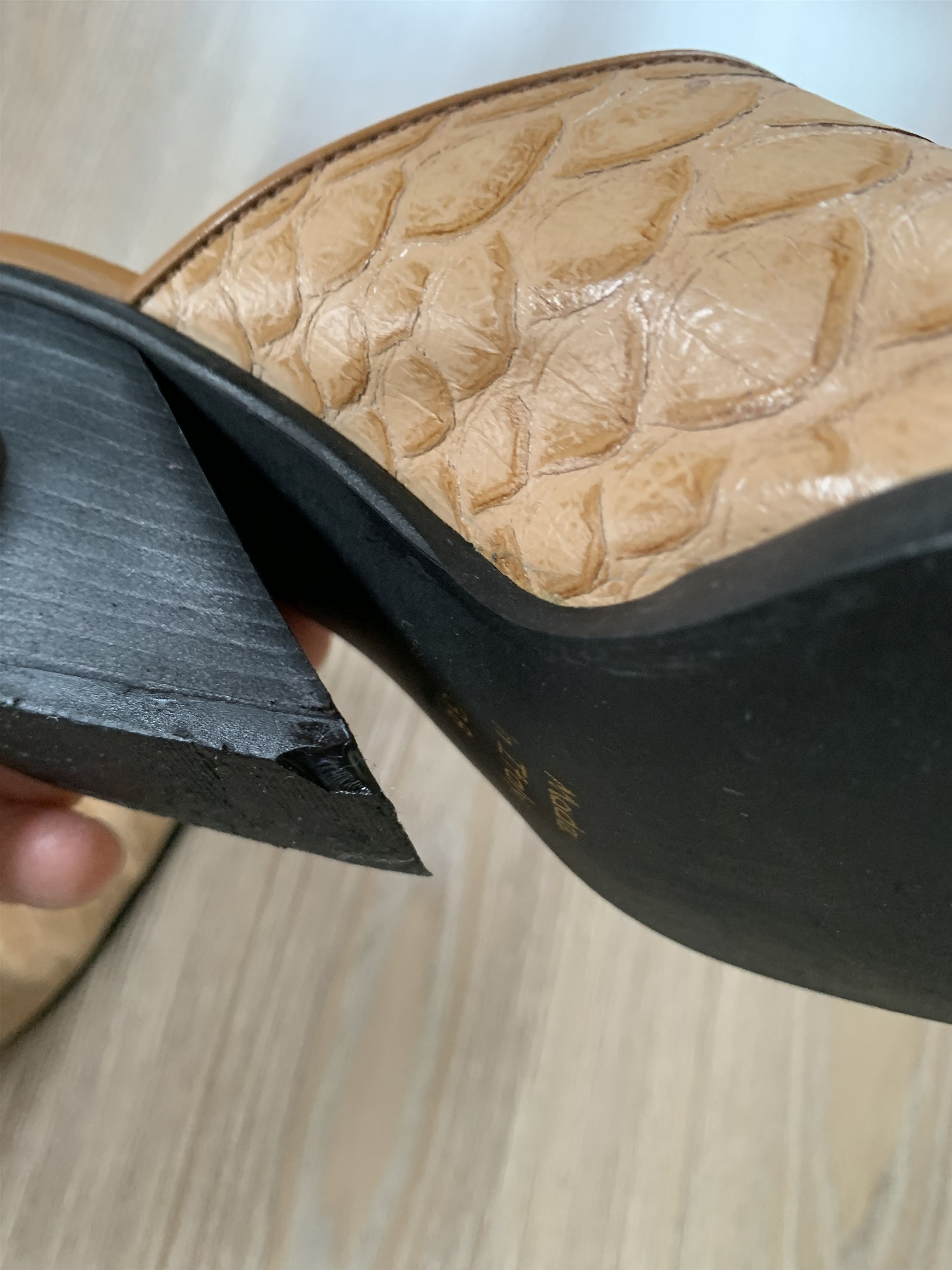 Handmade Women's Italian Leather Crocodile Alligator Skin Mule Size US 5 / IT 35 - 16 Thumbnail