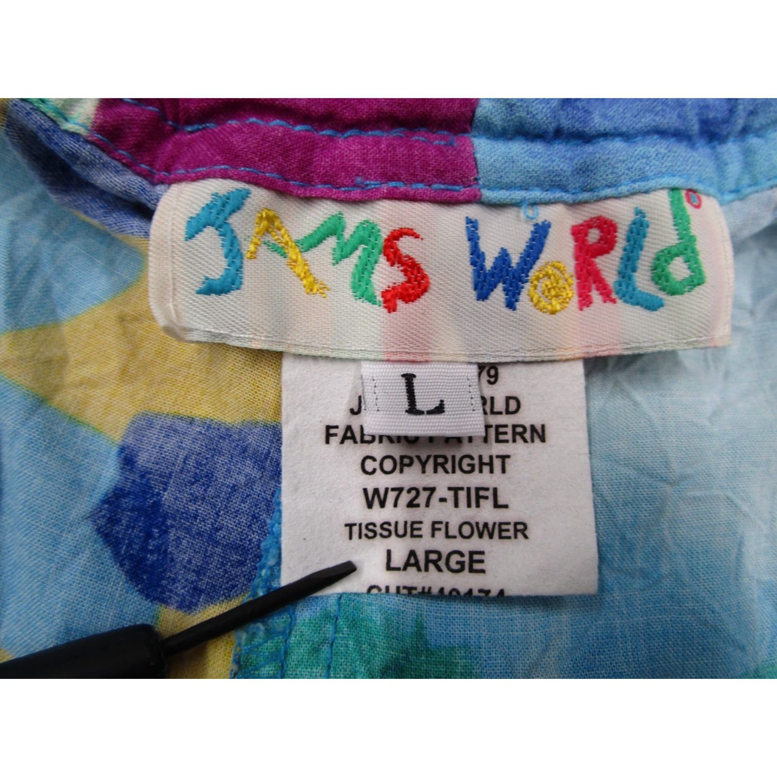 Jams World Jams World Pants Women Large Multicolor Tissue Flower W727-TIFL USA 40x26 Size 36" / US 14 / IT 50 - 3 Thumbnail