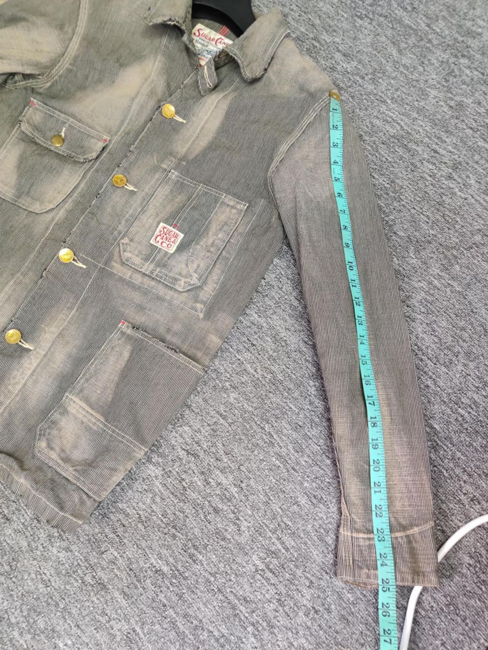 Sugar Cane Vintage Sugar Cane Stripe Denim Chore Jacket Size US M / EU 48-50 / 2 - 21 Thumbnail