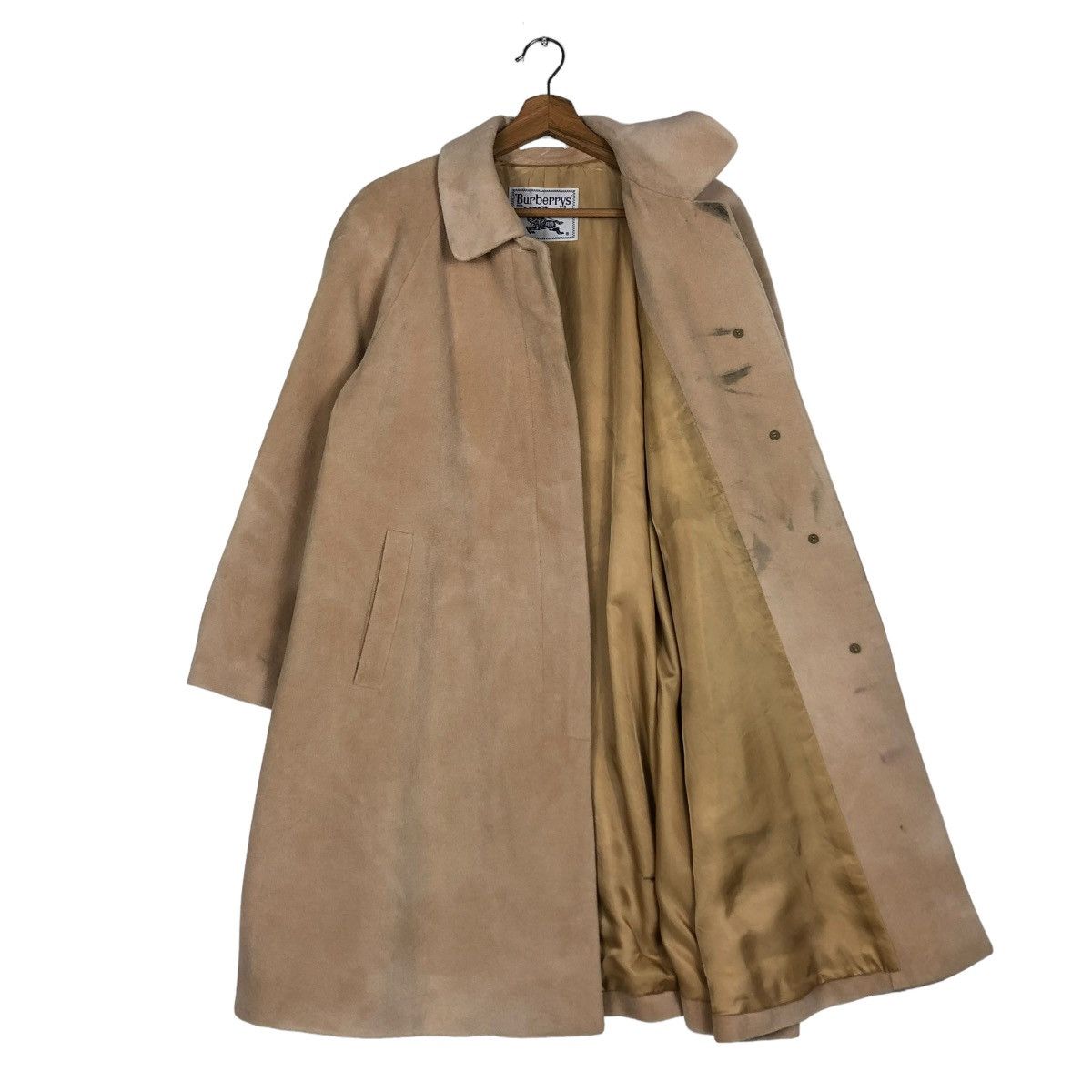 Burberry 🔥VINTAGE LONG WOOL FLY COATS JACKET BURBERRYS HERRINGBONE Size US M / EU 48-50 / 2 - 11 Thumbnail