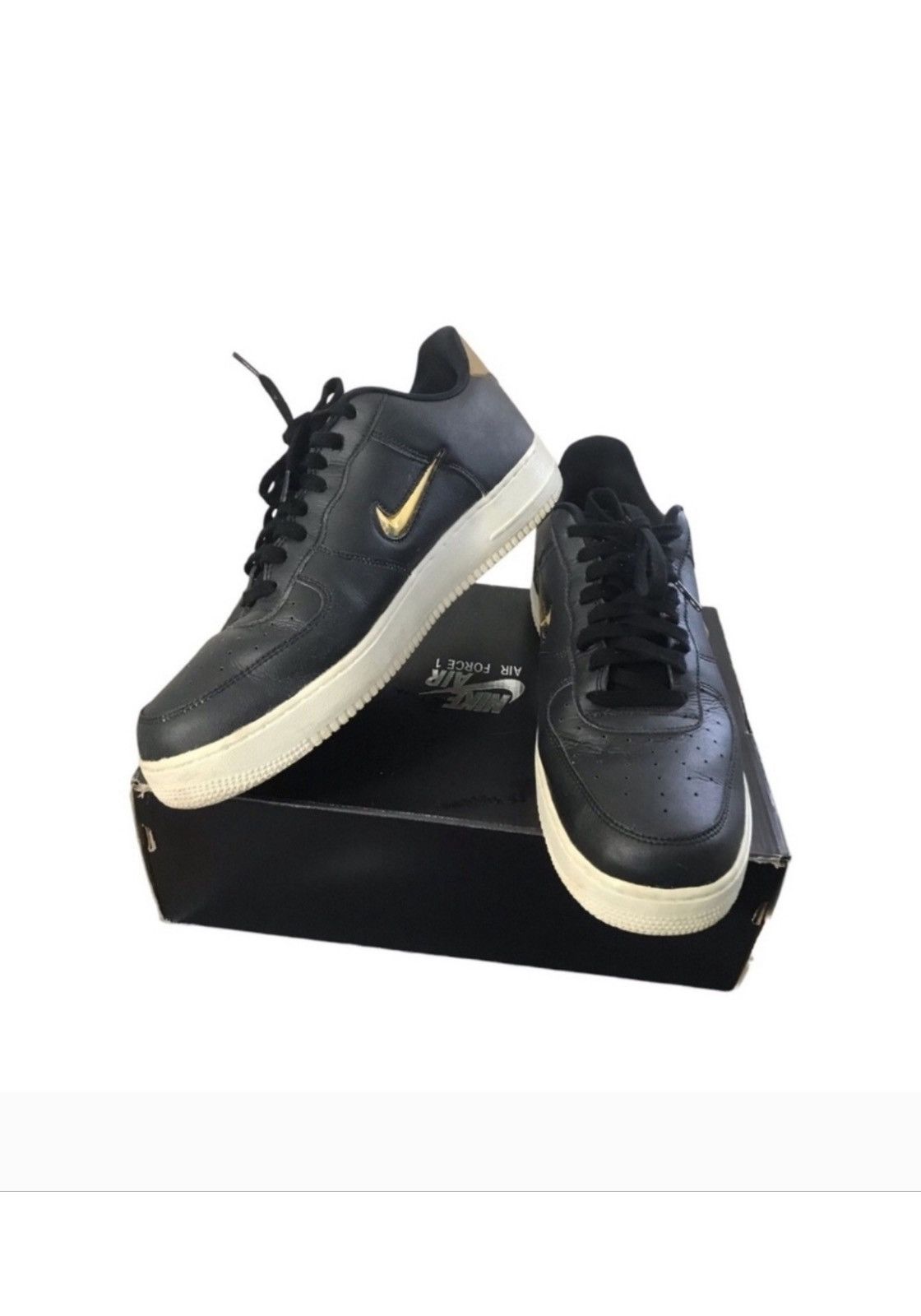 Nike Nike Air Force 1 Low Jewel BLK Metallic Gold AJ9507-003 13 Size US 13 / EU 46 - 4 Thumbnail