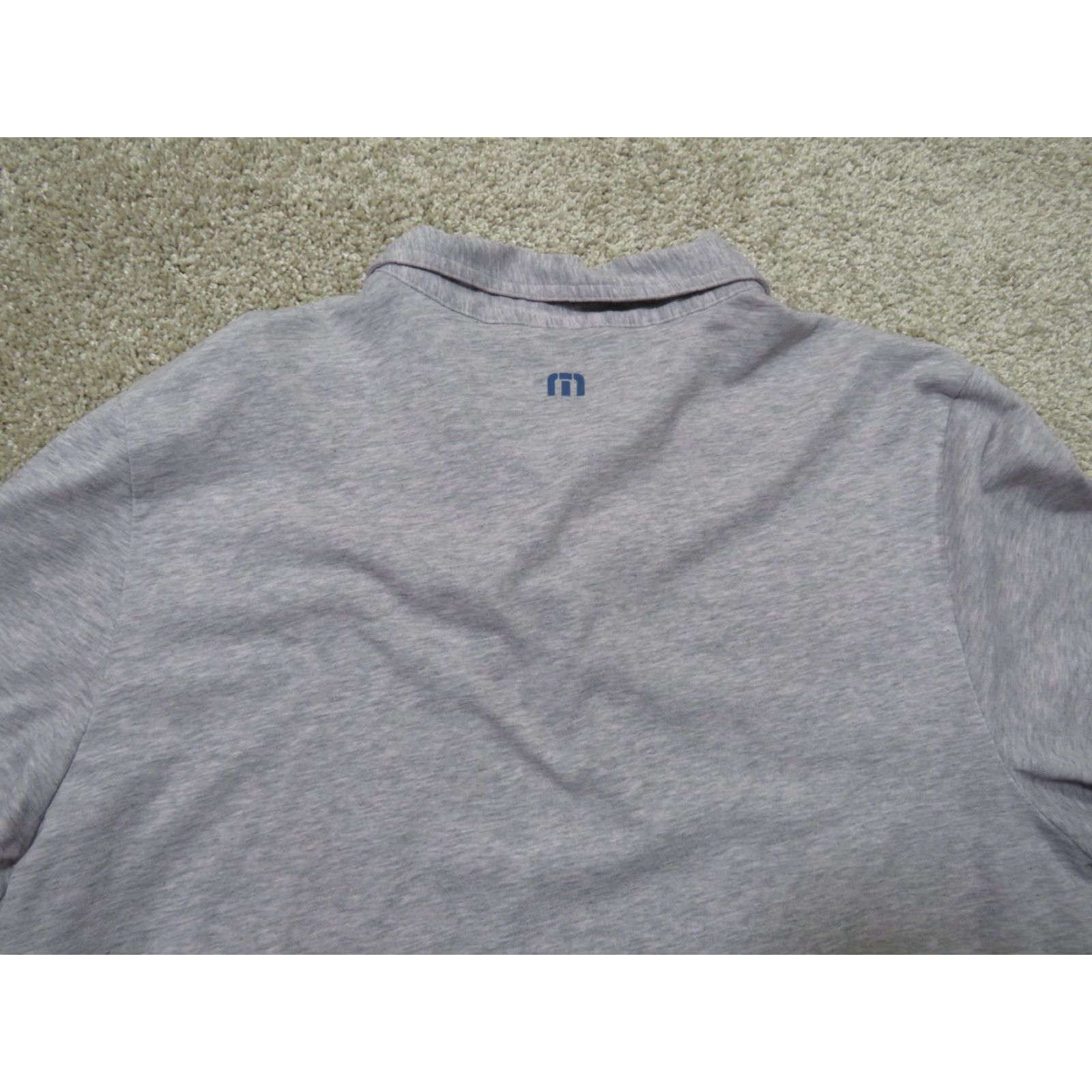 TravisMathew Travis Mathew Polo Shirt Men XL Gray Blue Yellow Stripes Short Sleeve Casual Logo Golf Size US XL / EU 56 / 4 - 7 Thumbnail