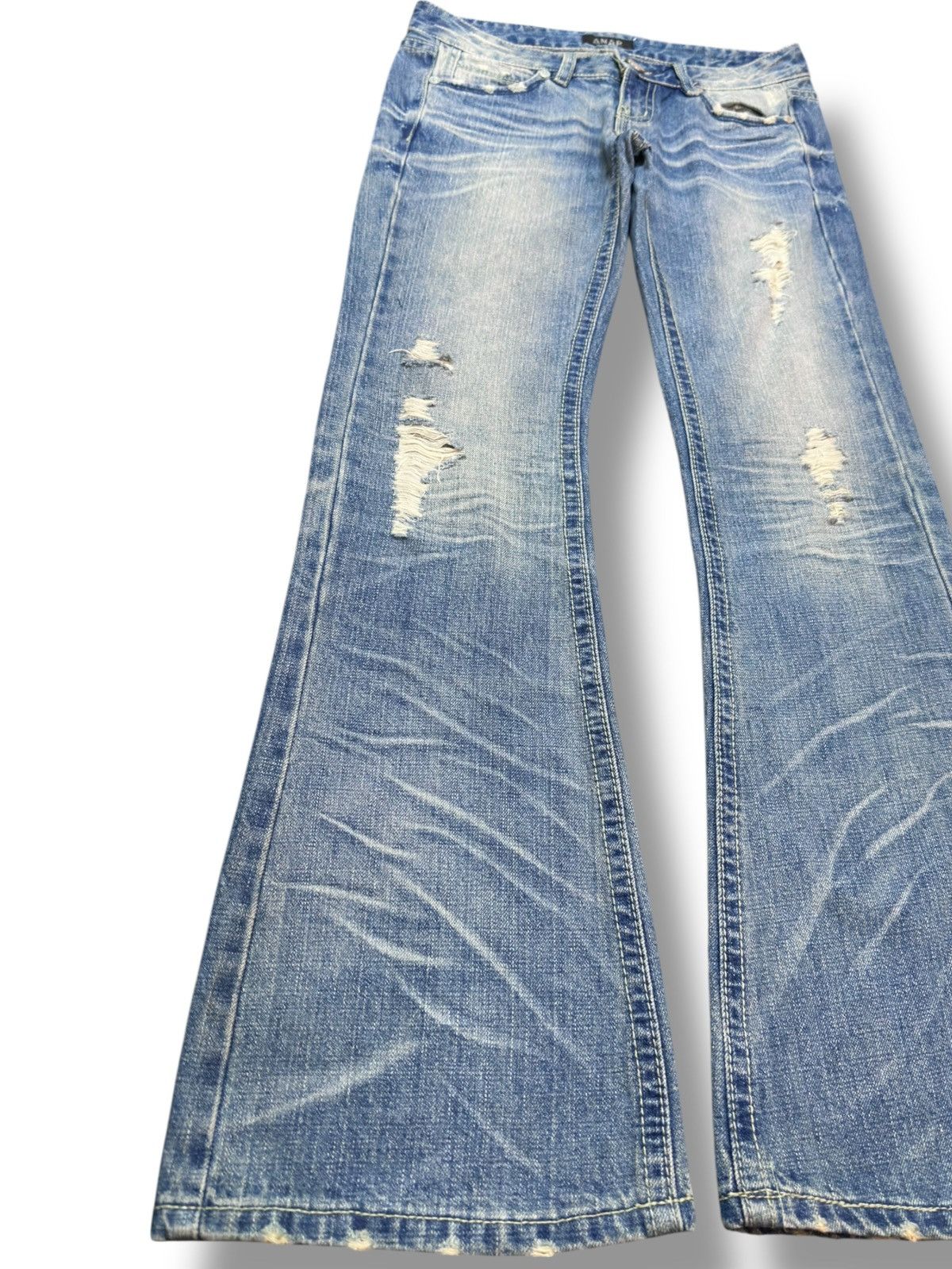 Hysteric Glamour Vintage ANAP Flare Bootcut Whiskers Wrinkles Denim Size US 30 / EU 46 - 3 Thumbnail