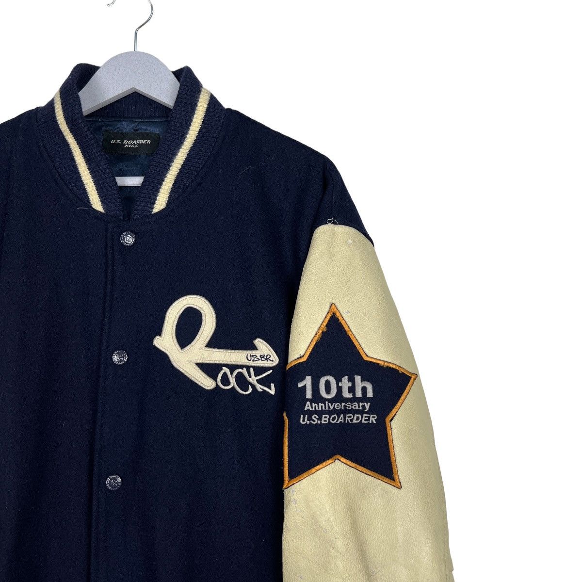 Japanese Brand 🔥 VINTAGE US BOARDER VARSITY BOMBER JACKET Size US L / EU 52-54 / 3 - 6 Thumbnail