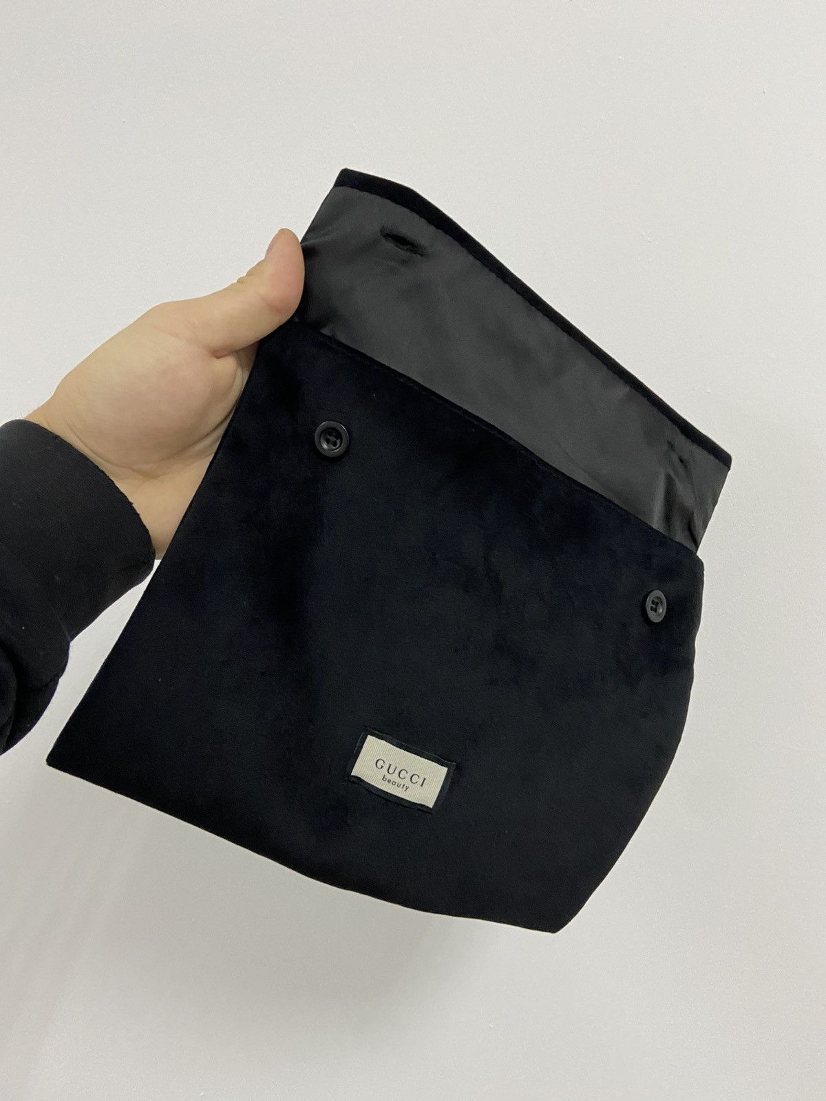Gucci × Vintage Gucci Small Pouch Cosmetic Velour Bag Small Logo 👝 Size ONE SIZE - 4 Thumbnail