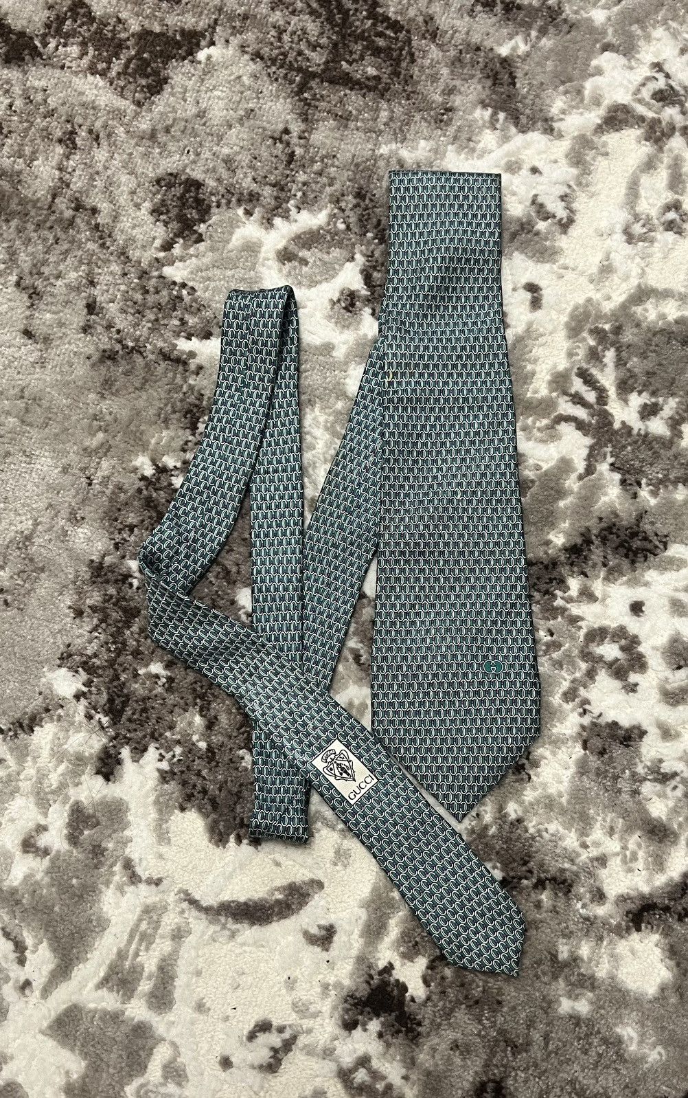 Gucci Vintage Gucci Silk monogram tie Size ONE SIZE - 1 Thumbnail