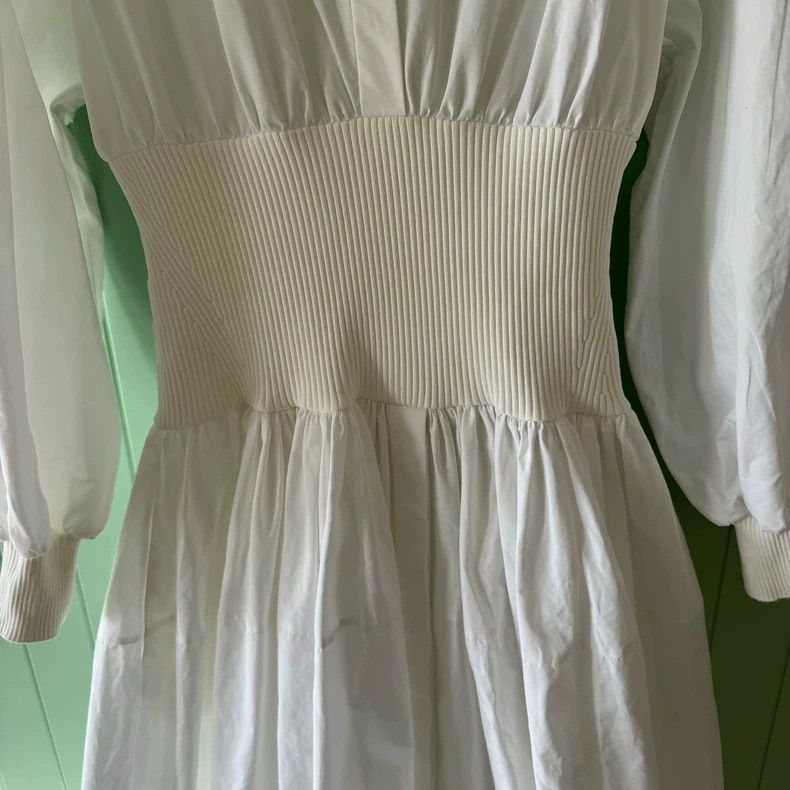 Alexander McQueen Alexander Mcqueen Solid color long-sleeved A-shaped dress Size S / US 4 / IT 40 - 9 Thumbnail