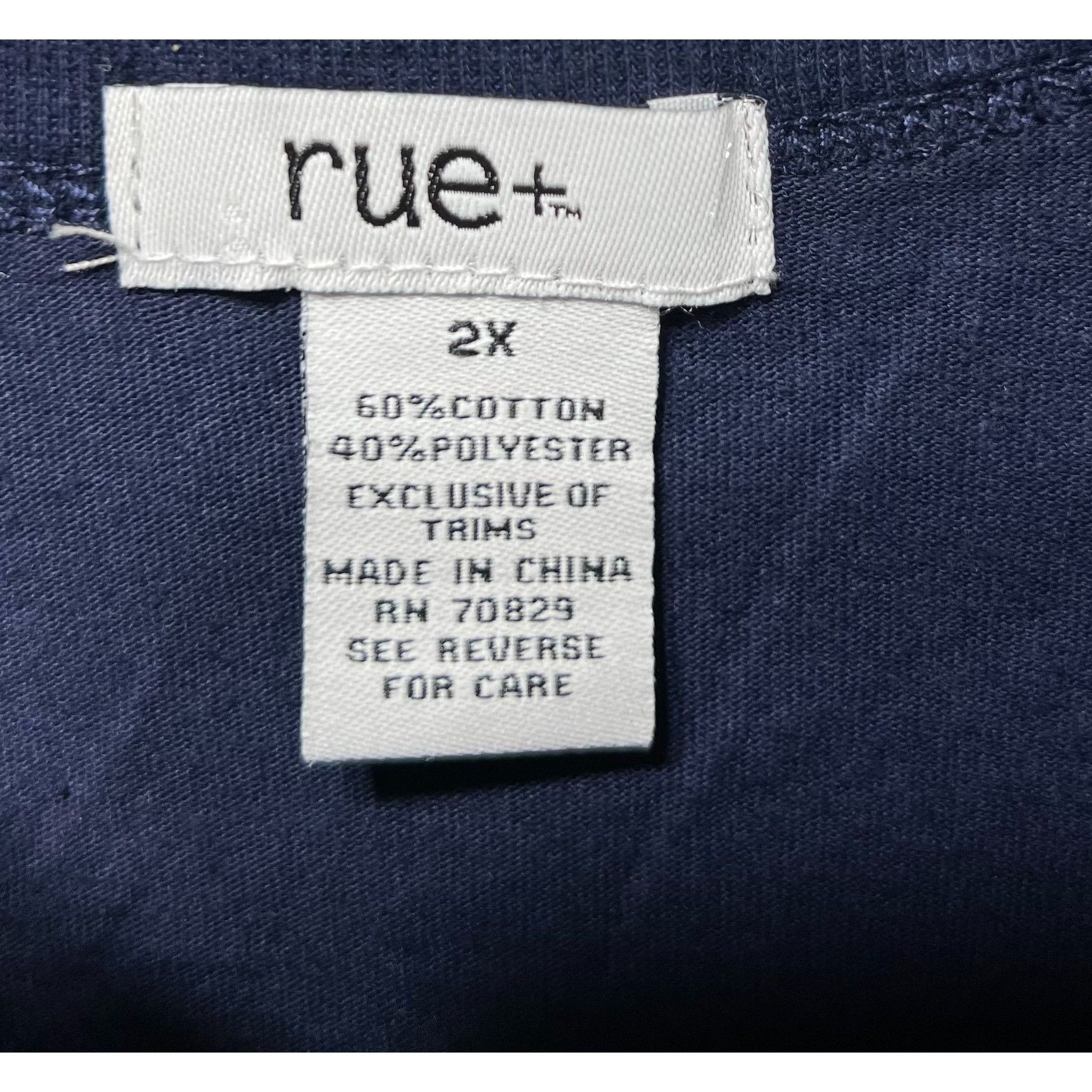 Other Rue + - Women's Long Sleeve T-Shirt - Graphic Tee - Blue/Gra Size XXL / US 16-18 / IT 52-54 - 8 Thumbnail