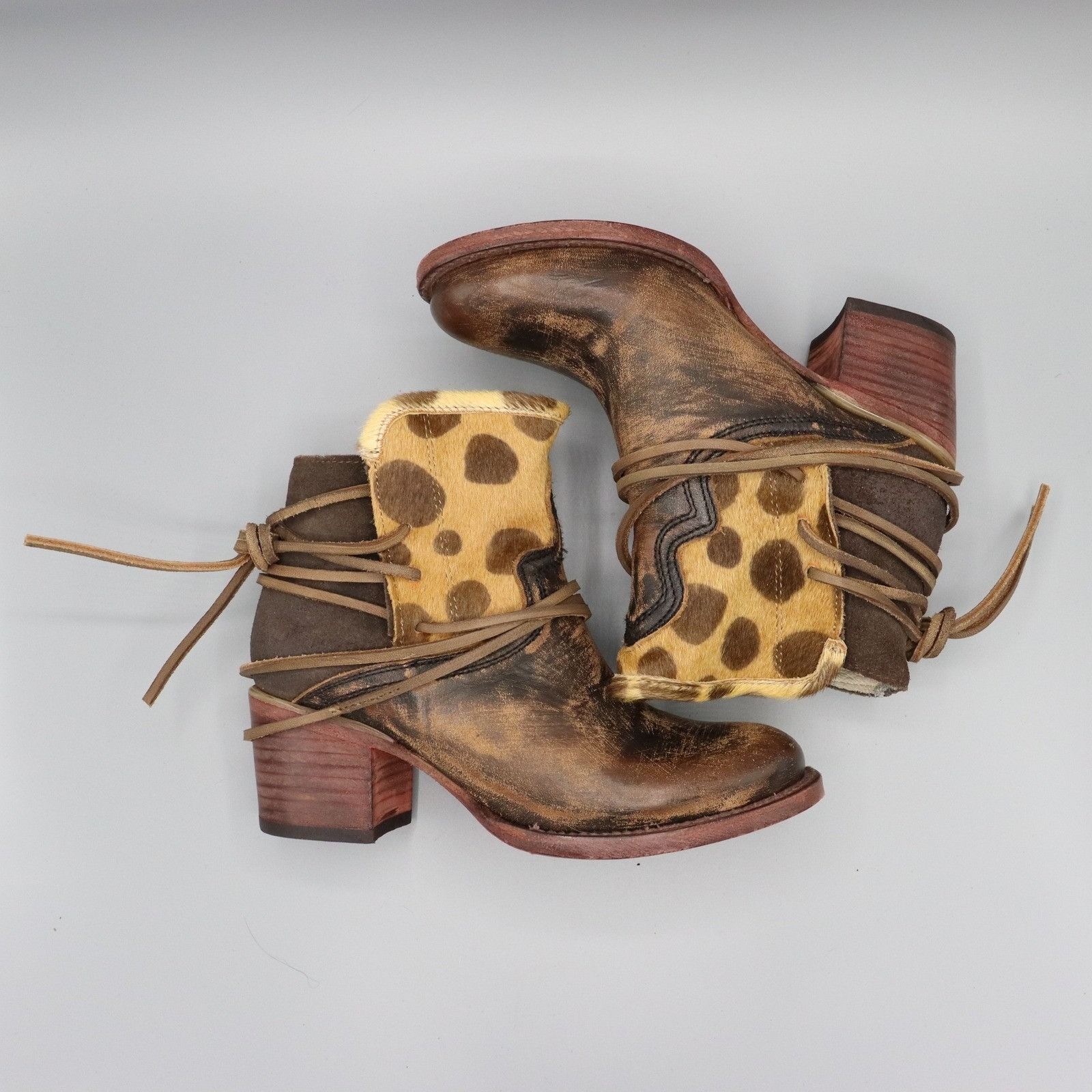 FREEBIRD Freebird Casey Leopard Boots Womens 6 Brown Western Boho Size US 6 / IT 36 - 11 Thumbnail
