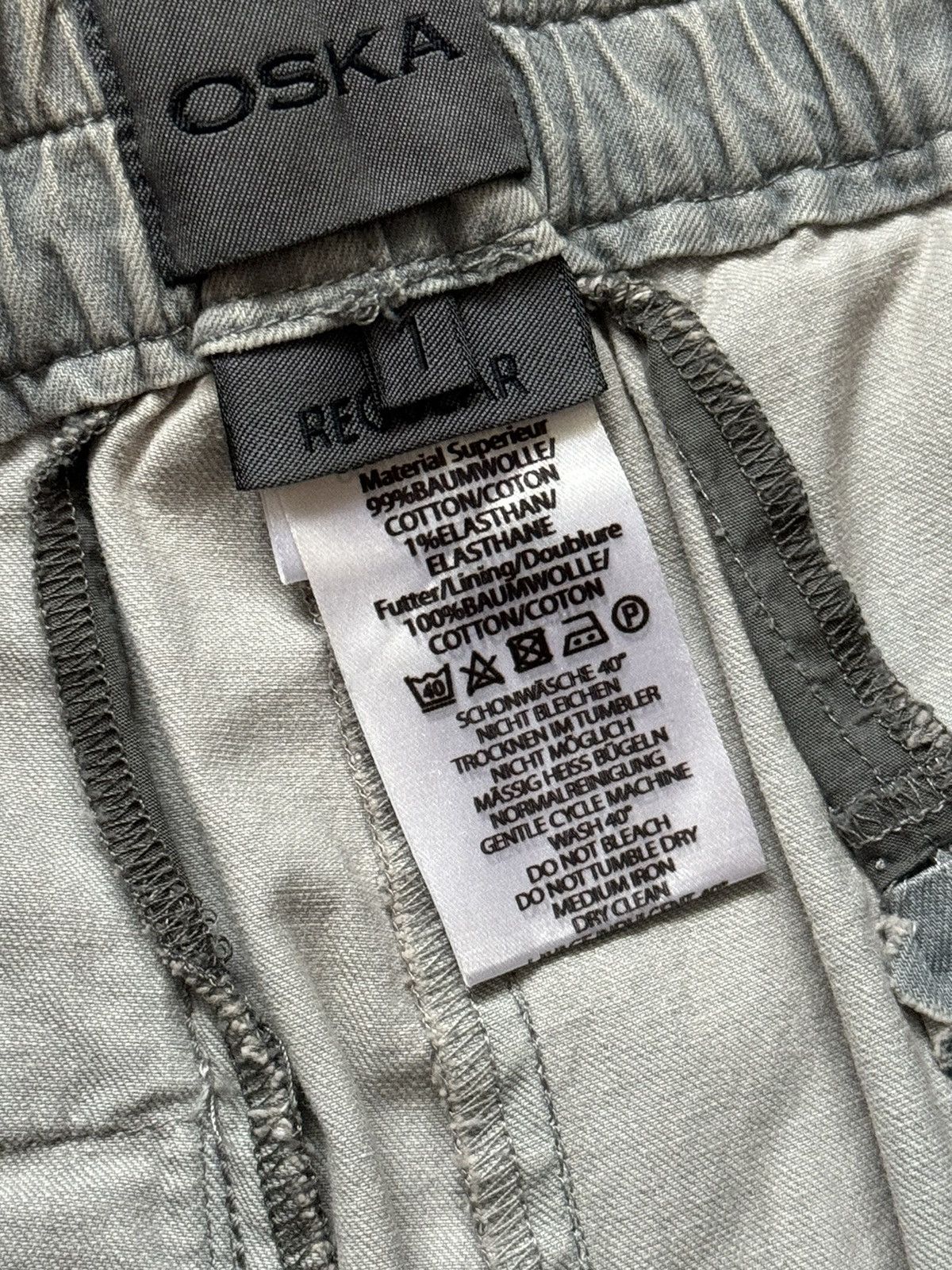 Vintage Oska 1size gray Wmns pant trouser chino relaxed faded Size 26" / US 2 / IT 38 - 9 Thumbnail