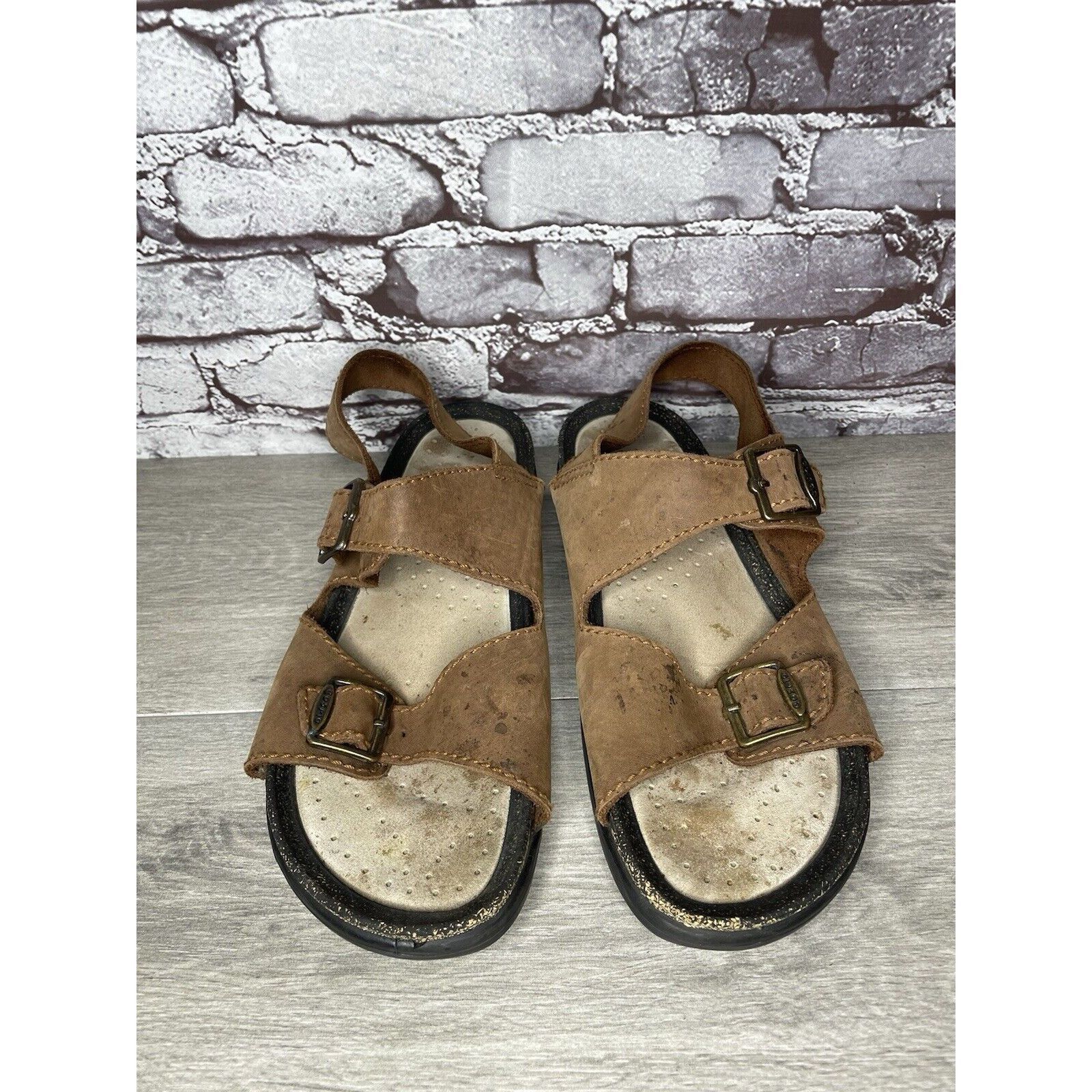 Ecco Ecco Cosmo Brown Leather Casual Comfort Cork Strap Sandals M Size US 13 / EU 46 - 19 Thumbnail