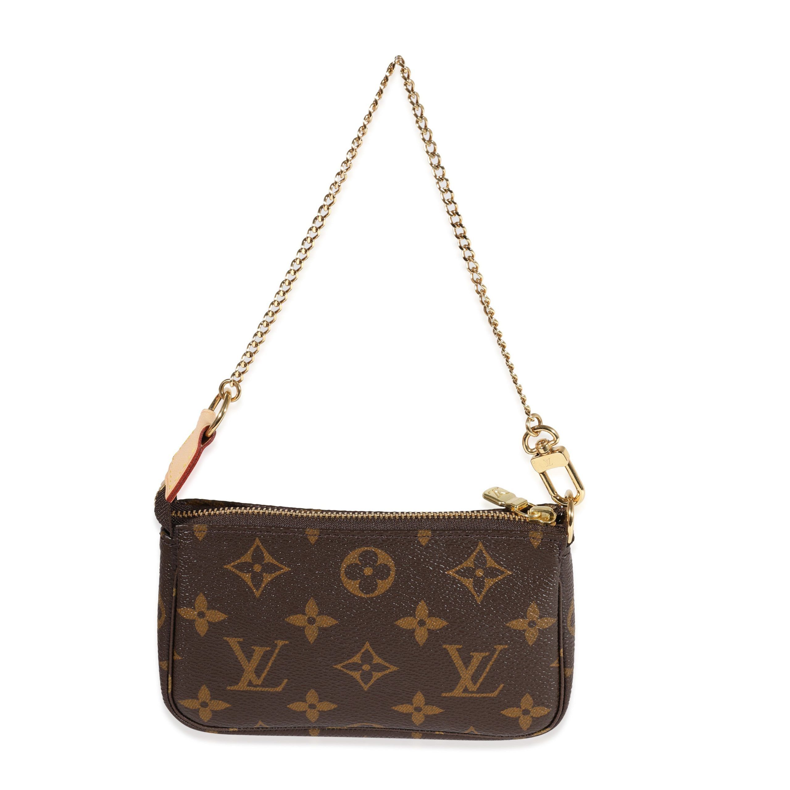 image of Louis Vuitton Monogram Canvas Mini Pochette Accessoires in Brown, Women's