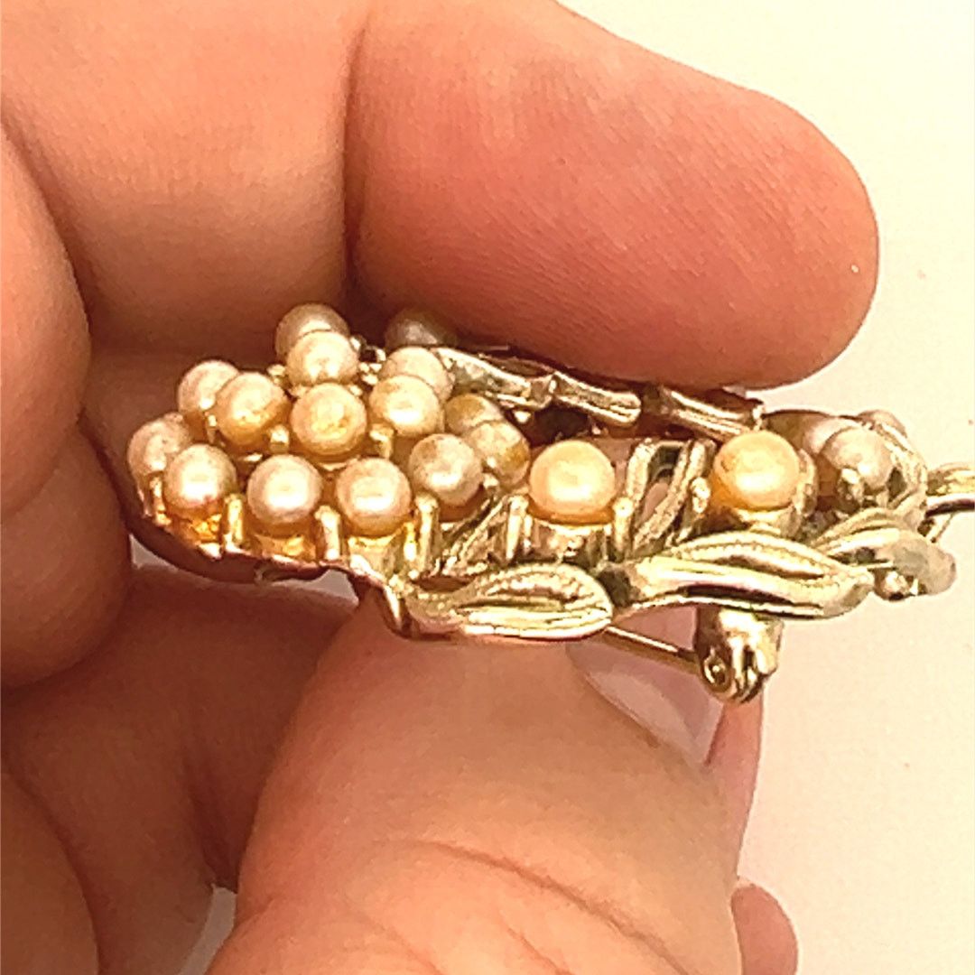& Other Stories Lisner faux pearl Skeletal Leaf Brooch Size ONE SIZE - 4 Thumbnail