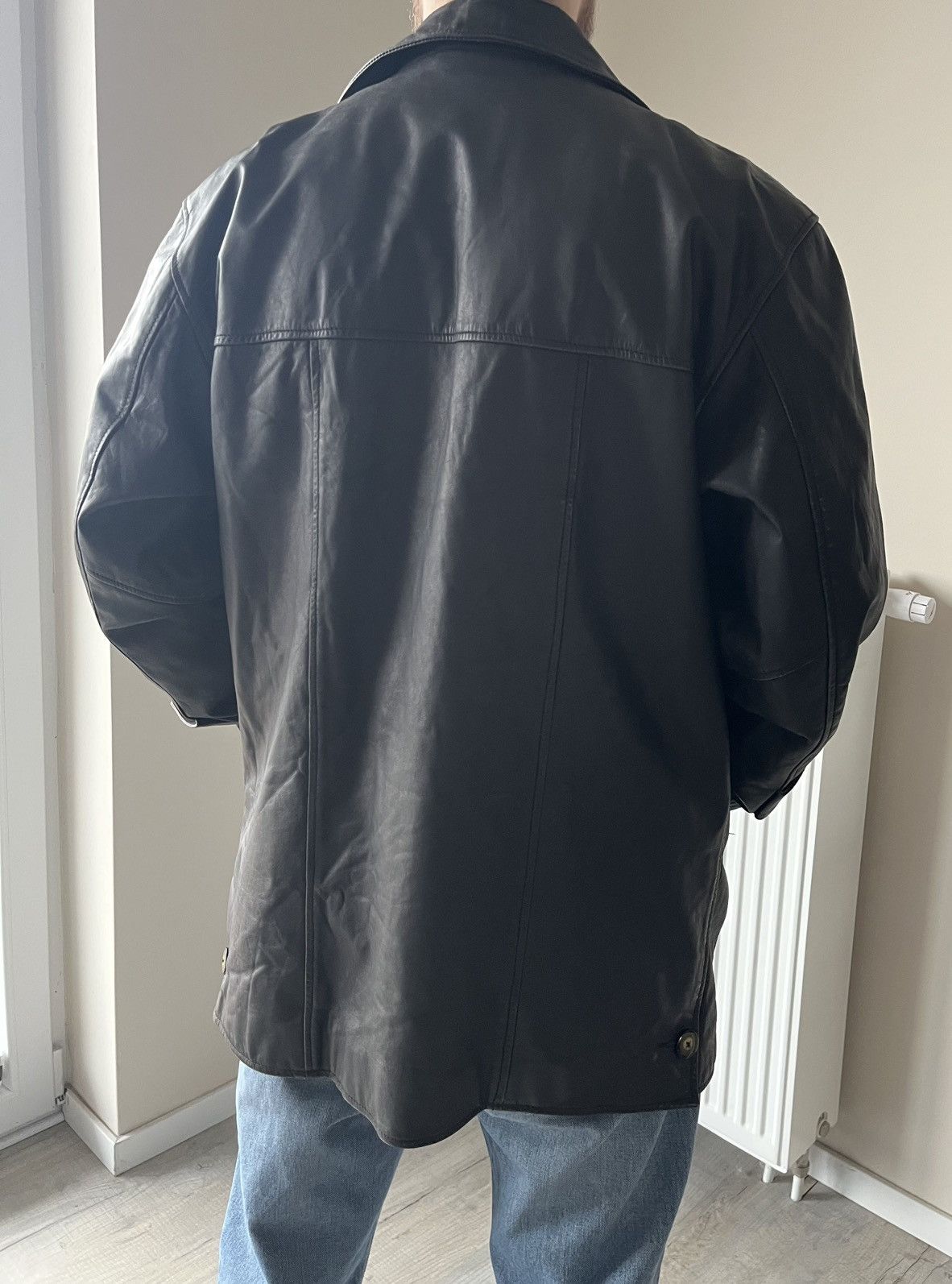 Genuine Leather Vintage leather trench coat jacket y2k Size US XL / EU 56 / 4 - 3 Thumbnail