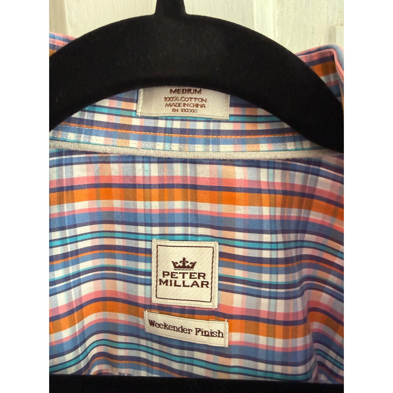 Peter Millar Vintage Peter Millar Crown Shirt Medium - Blue & Orange Size US M / EU 48-50 / 2 - 2 Thumbnail