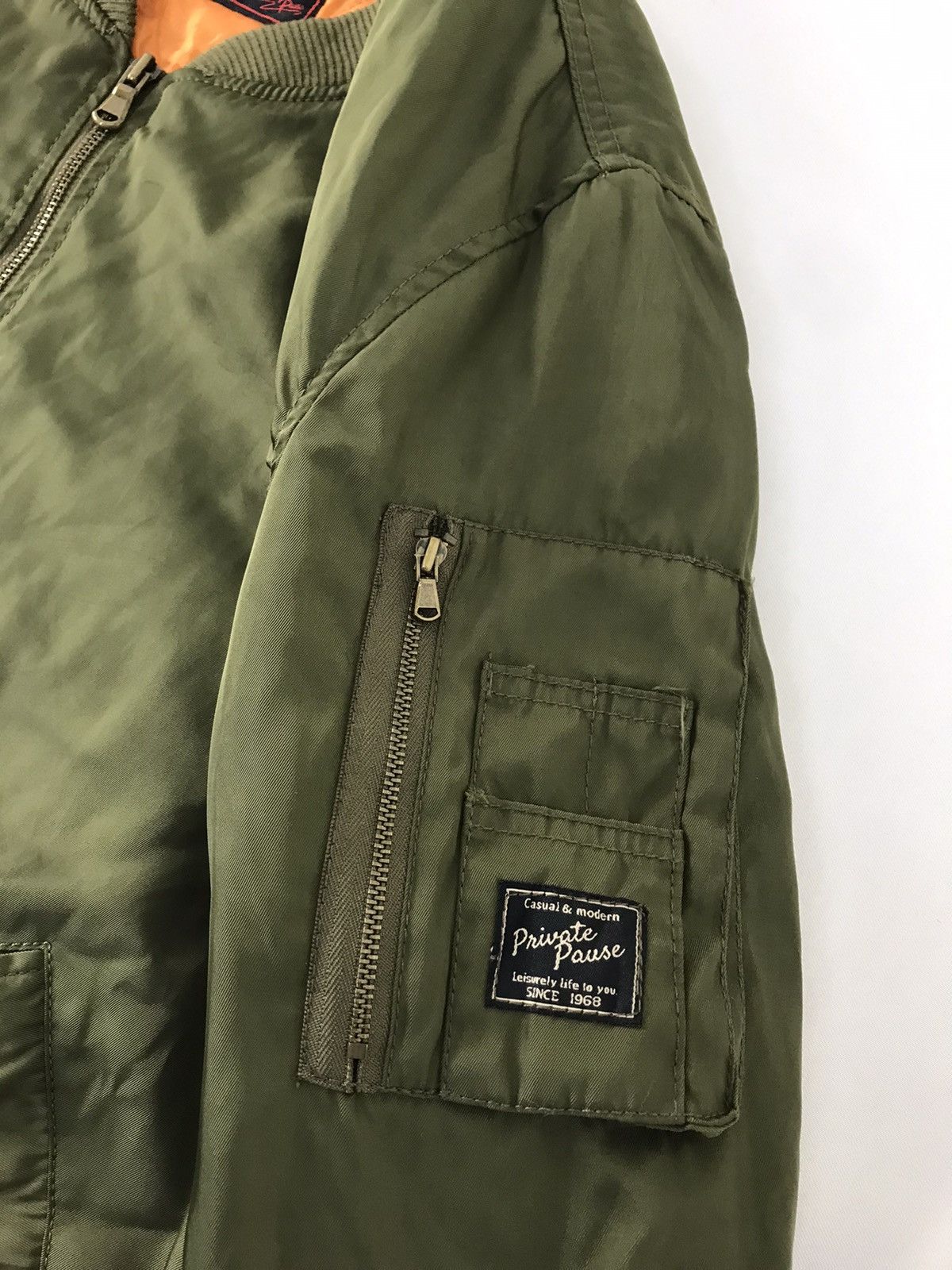 Japanese Brand Private Pause OG Flight Bomber Jacket Full Zip Double Pocket Size US XL / EU 56 / 4 - 5 Thumbnail