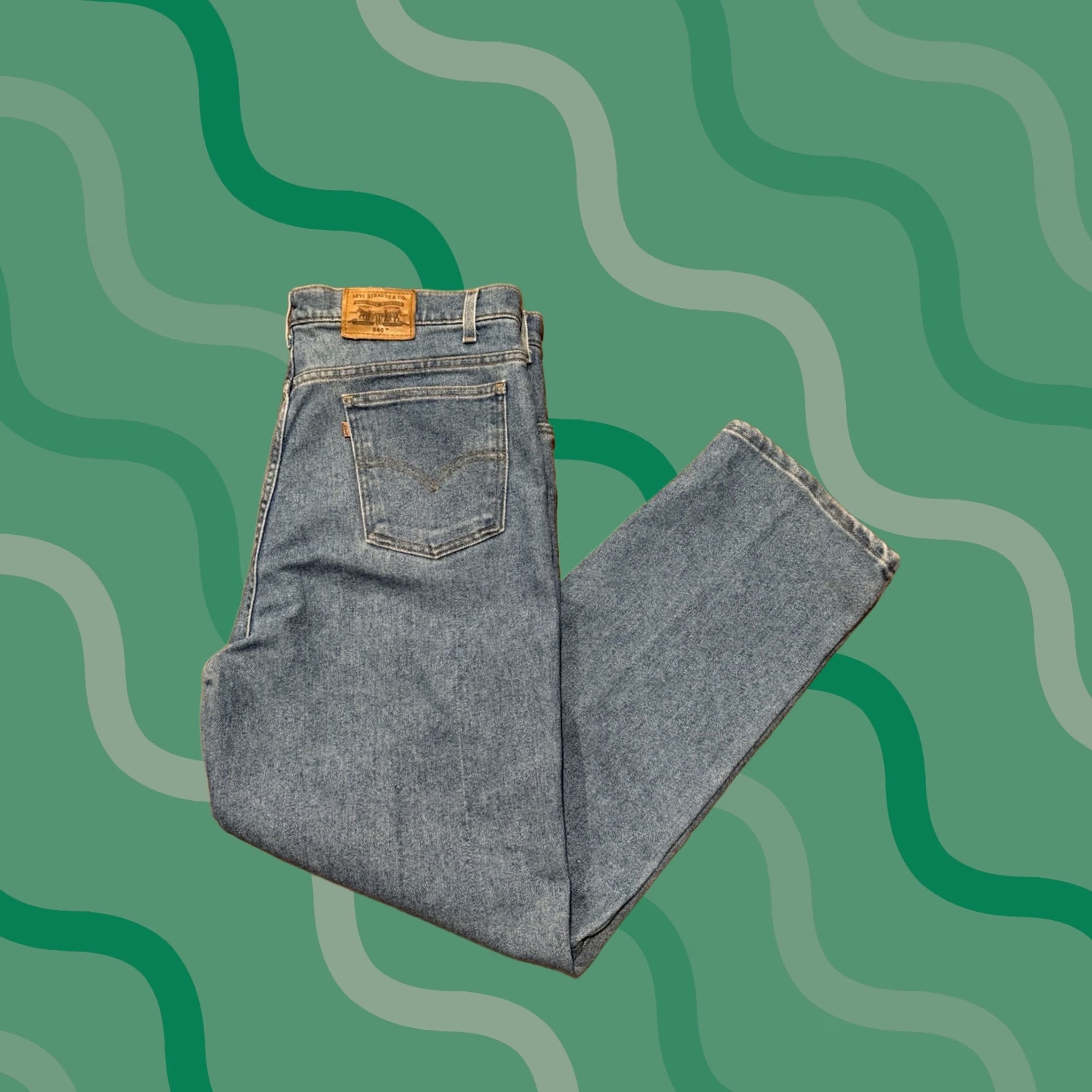 Levi's VINTAGE Levi's 540 Flex Jeans Mens 40x29 Blue Denim 5-Pocket Straight 90s Y2K Big & Tall Shoes? Size US 40 / EU 56 - 1 Thumbnail