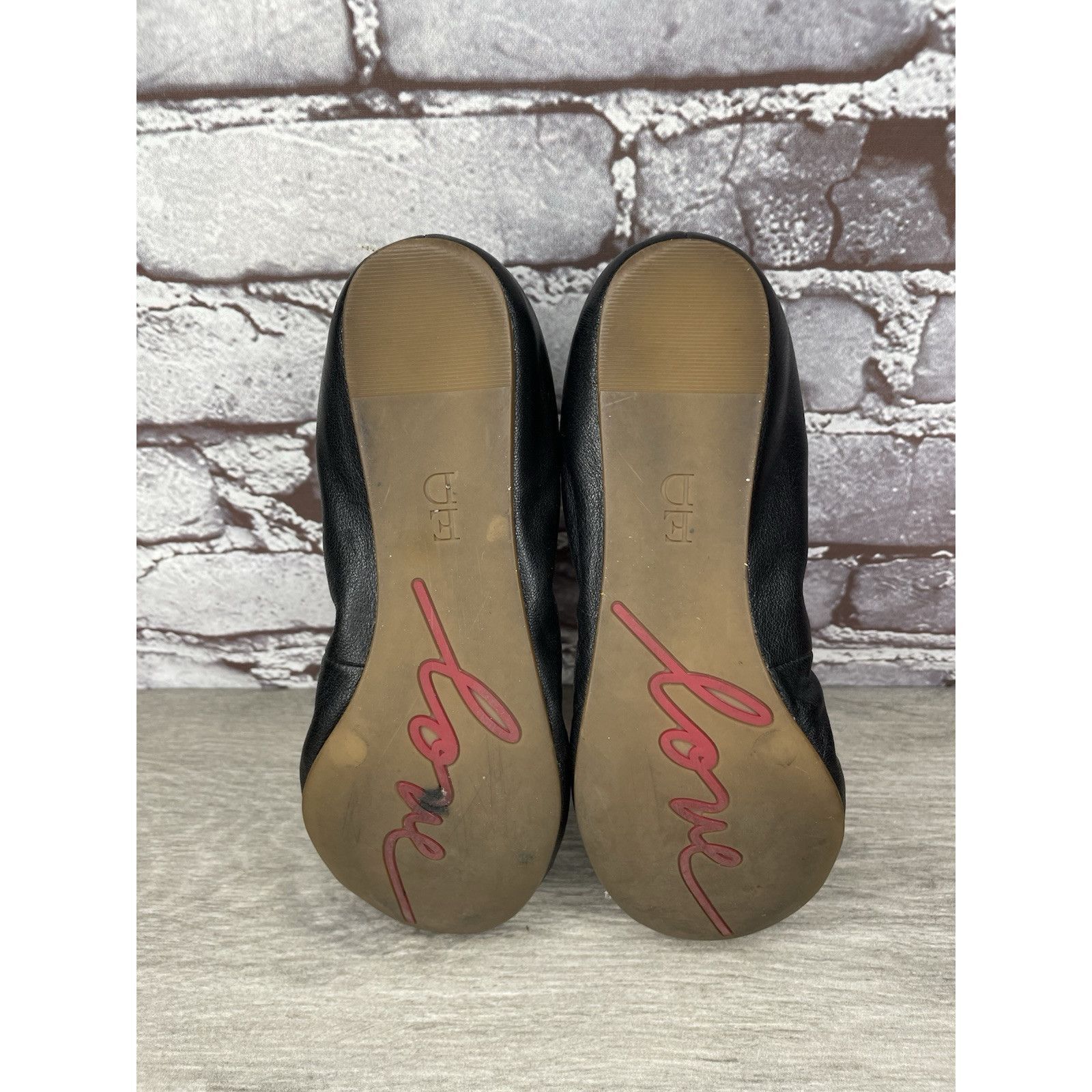 Other Ellen Degeneres ED Love Black Leather Ballerina Flats Shoes Size US 6 / IT 36 - 6 Thumbnail