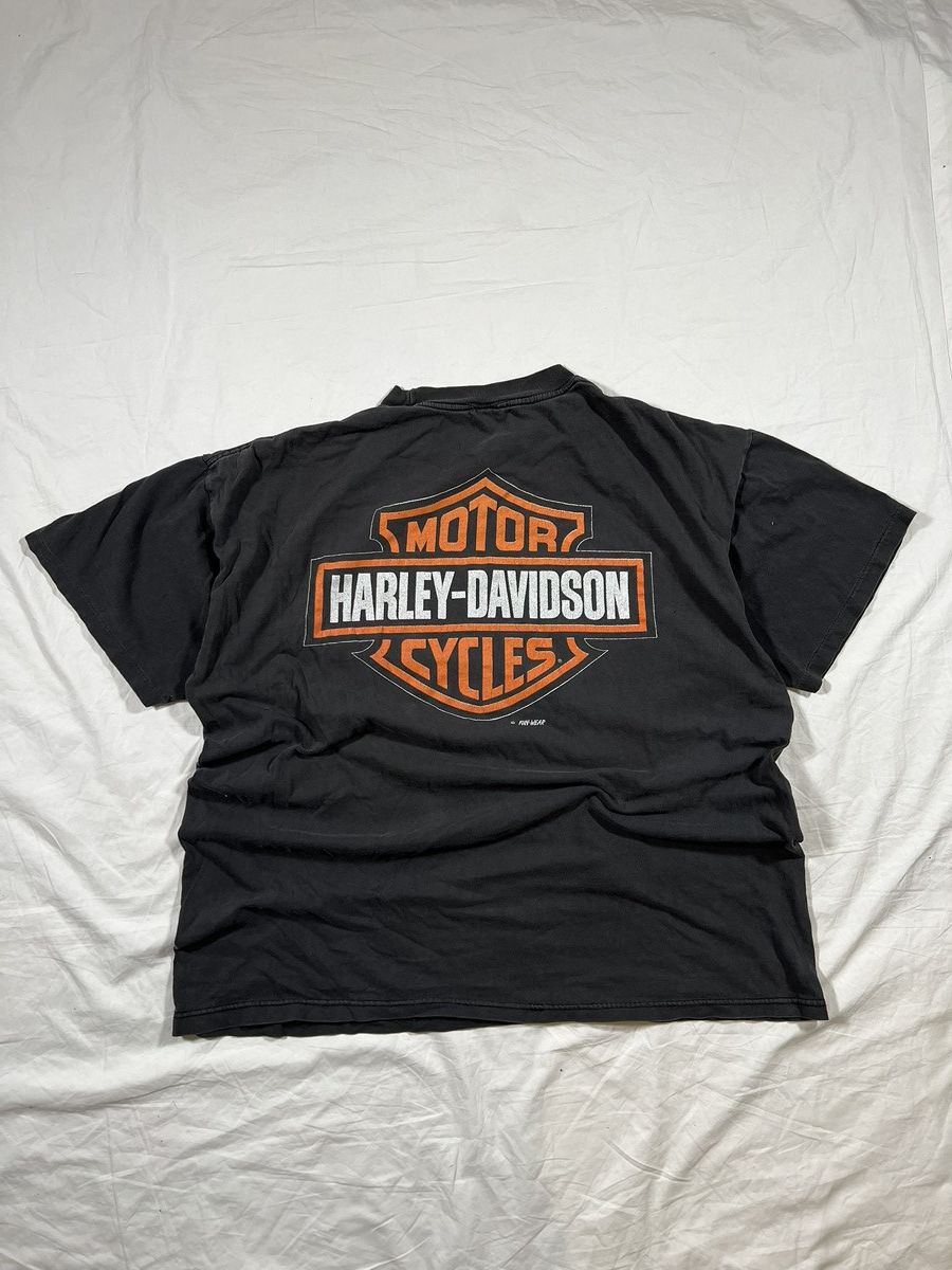 Harley Davidson Vintage 90s Harley Davidson Single Stitched Faded Biker Tee Size US XL / EU 56 / 4 - 7 Thumbnail