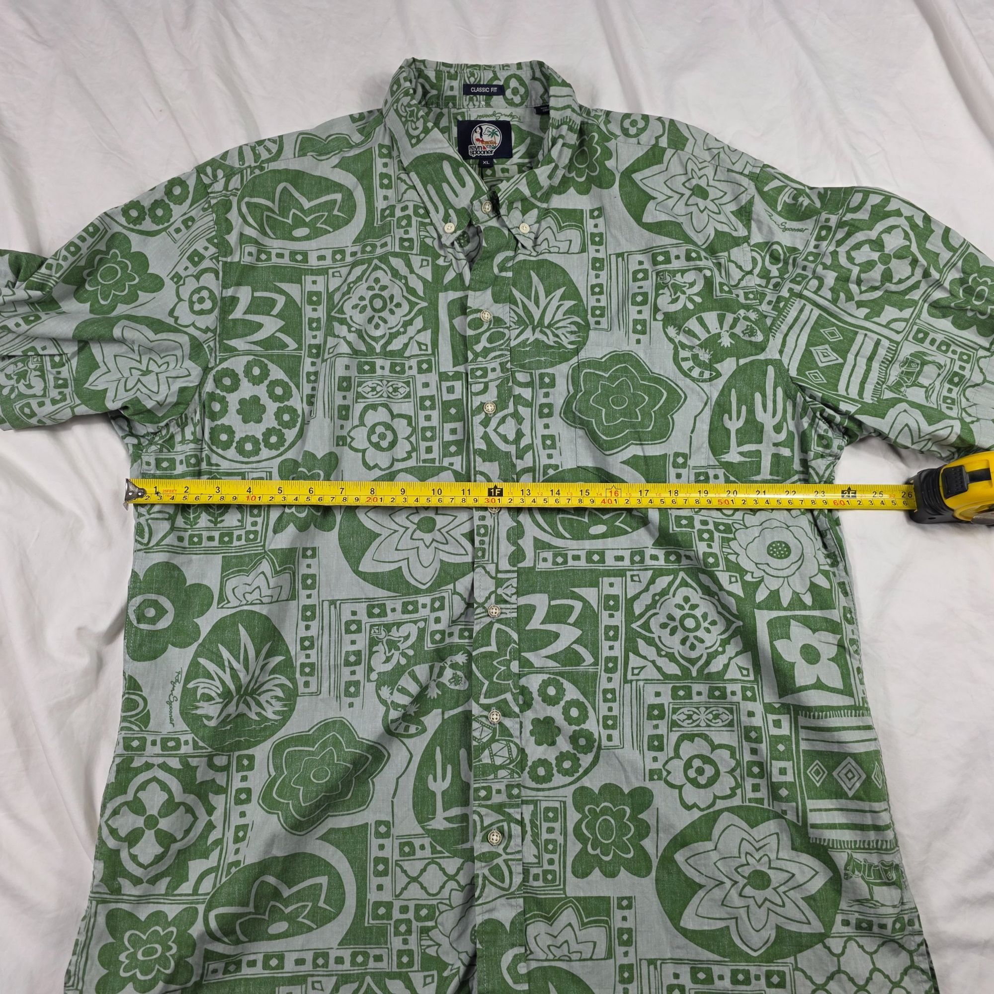 Reyn Spooner Reyn Spooner Classic Fit Mens XL Green Floral Button Shirt C Size US XL / EU 56 / 4 - 6 Thumbnail