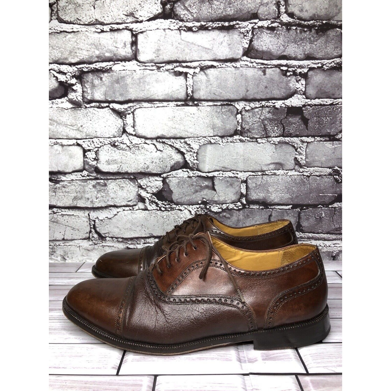 Mezlan Mezlan Florence Coffee Brown Leather Pebbled CapToe Oxford S Size US 7 / EU 40 - 1 Thumbnail