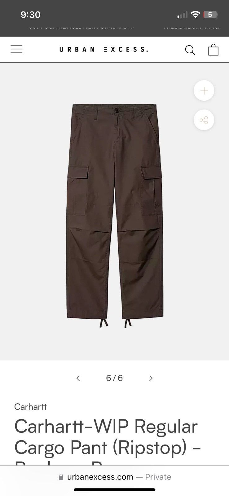 Carhartt Wip Cathartt WIP Cargo Pants Size US 31 - 2 Thumbnail